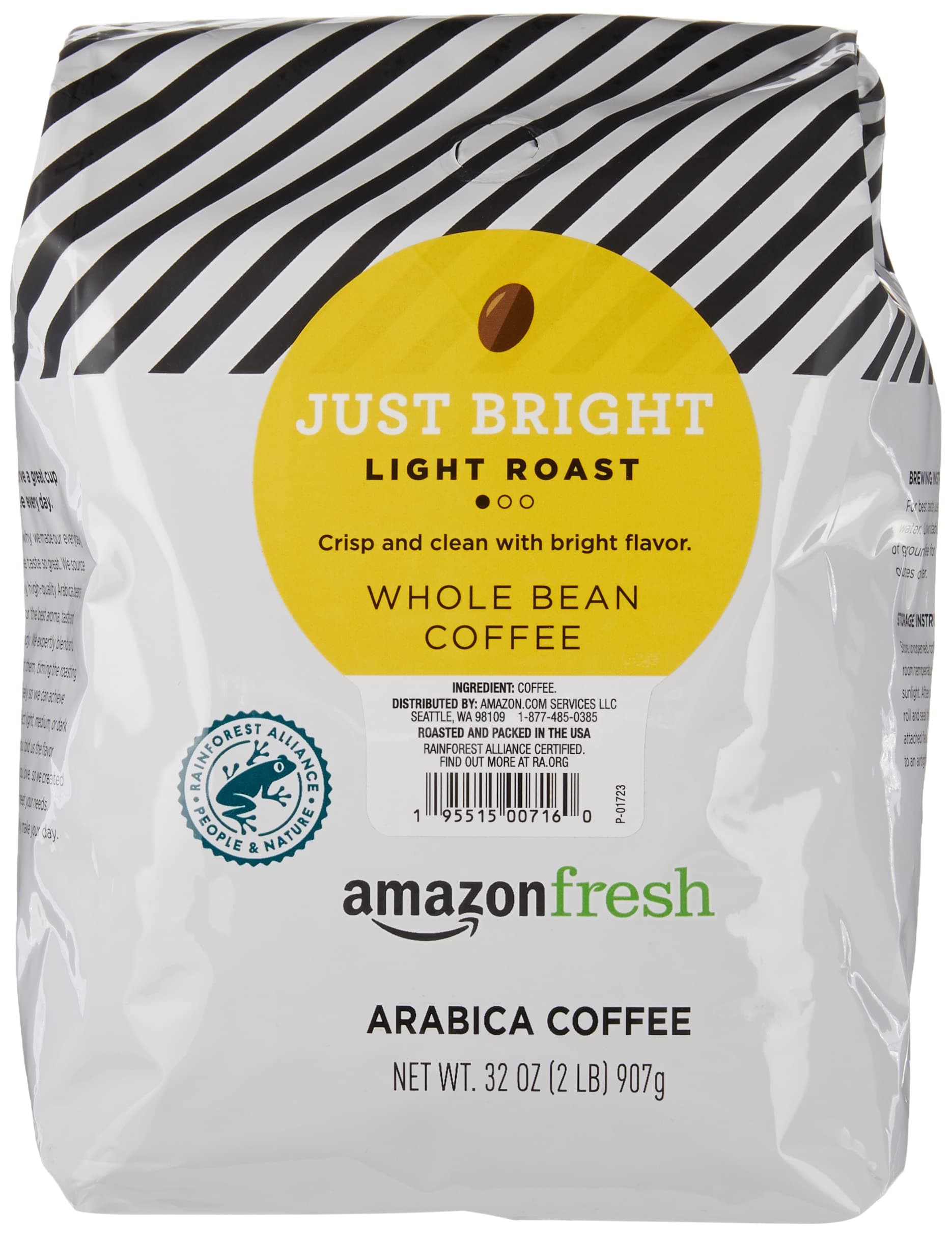 Just Bright Whole Bean Coffee Light Roast, 32 Oz