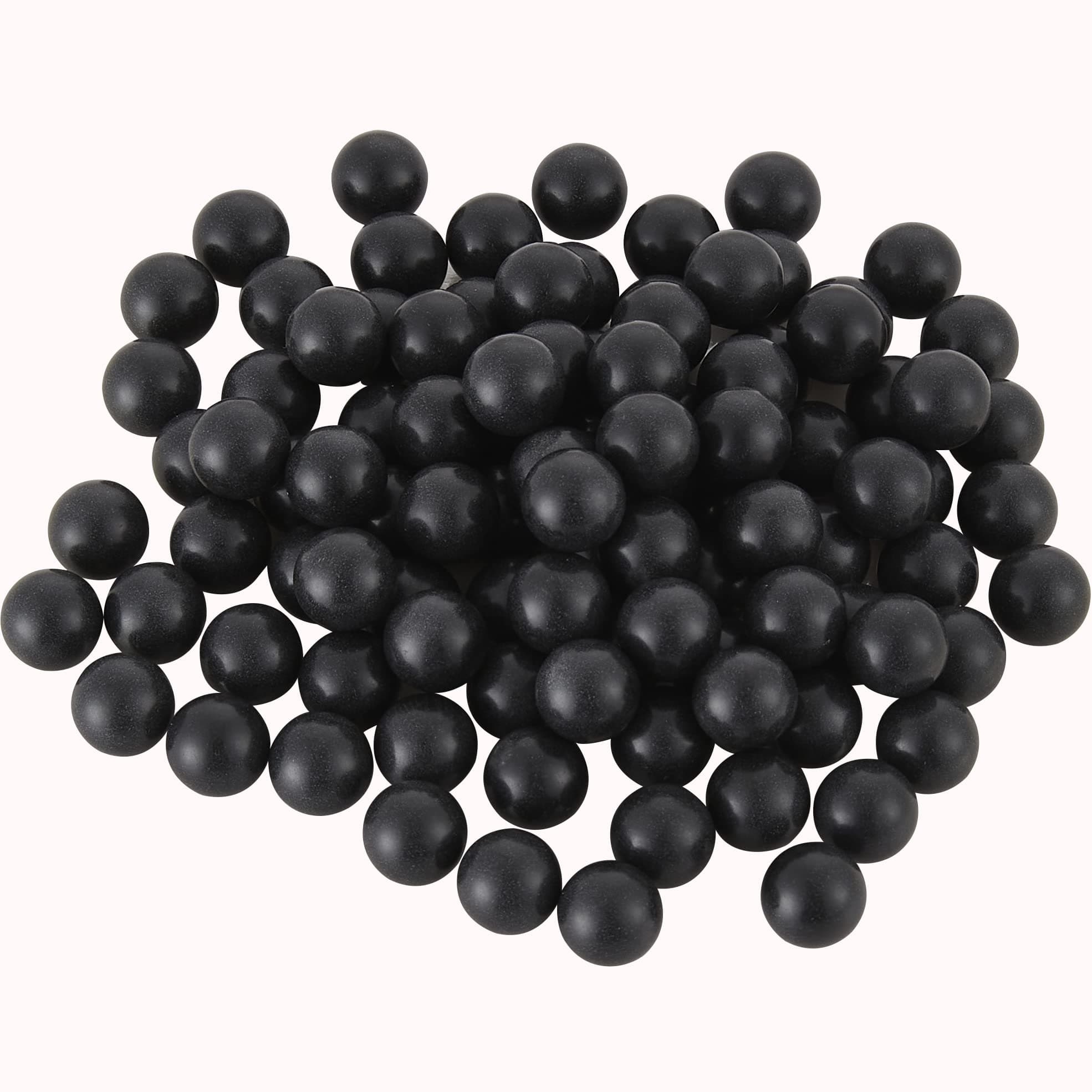 100 Counts 50 Cal Solid Nylon Balls for Tr50/BP50/HDP50 Reusable .50 Caliber Hard Plastic Paintball Ammo Projectiles for Self Defense (Black)