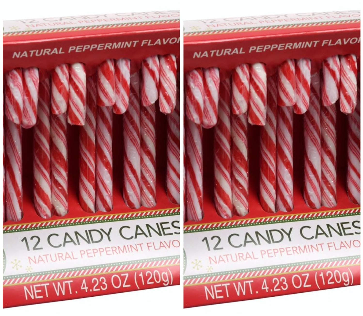 Original Peppermint Candy Canes, (2 PACK)- (24 Canes Total)