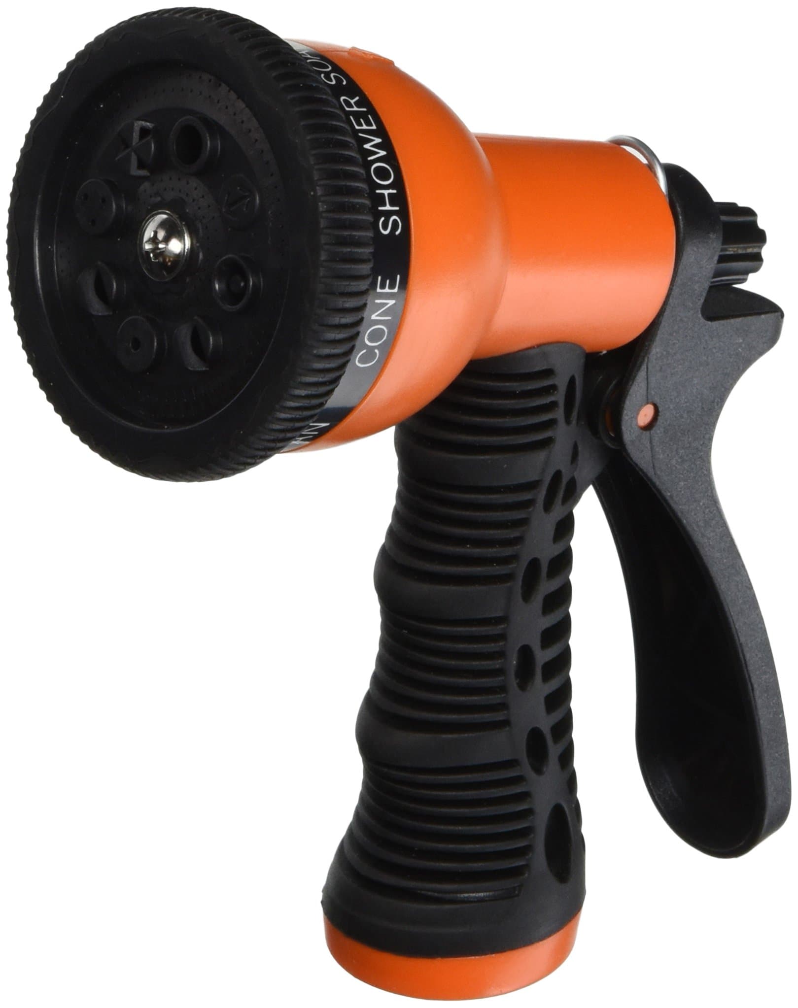 NPB Trading Online Garden Hose Nozzle 8 Pattern Adjustable Plastic Water Sprayer Gun, Orange