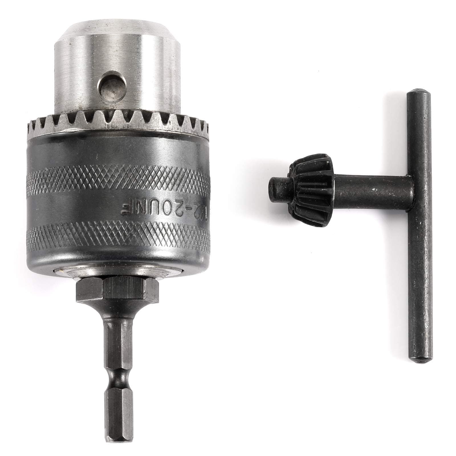 1/2"(13mm) Drill Chuck with 1/4" Quick Change Hex Drive and Wrench to Drill