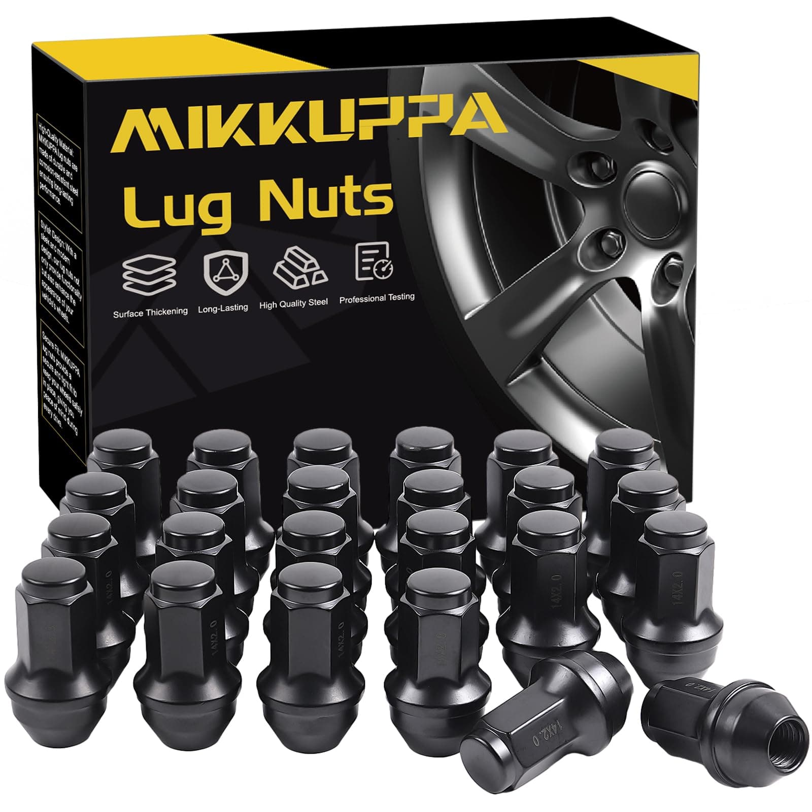 14x2.0 Black Lug Nuts