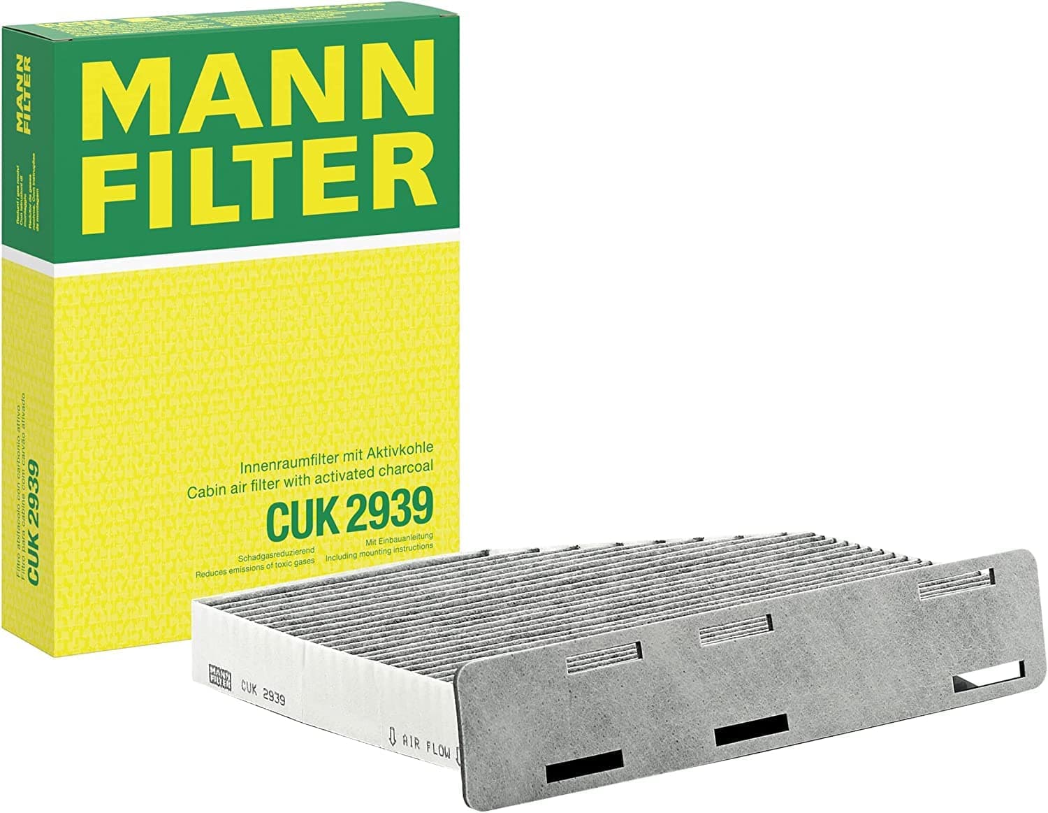 MANN-FILTER CUK 2939 Cabin Air Filter - Pollen Filter with Activated Carbon - for Cars + Transporters