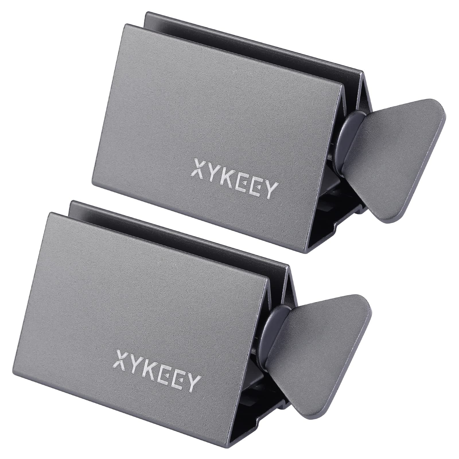 XYKEEY Toothpaste Tube Squeezer - Set of 2 Toothpaste Squeezer Rollers, Metal Toothpaste Tube Wringer Seat Holder Stand (Gray)