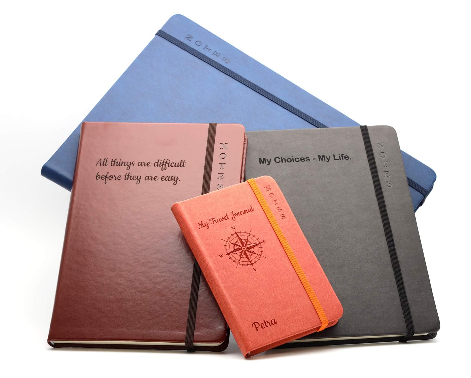 Personalized Custom Premium Hardcover Notebook | Design A Truly Unique Journal | Laser Engraved Gift Idea - A6, Orange