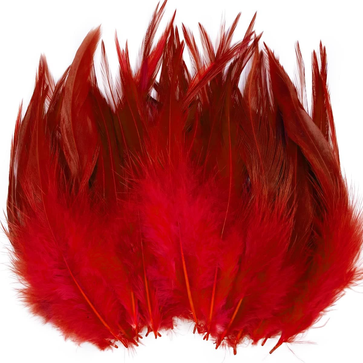Red Loose Rooster Saddle Hackle Feathers