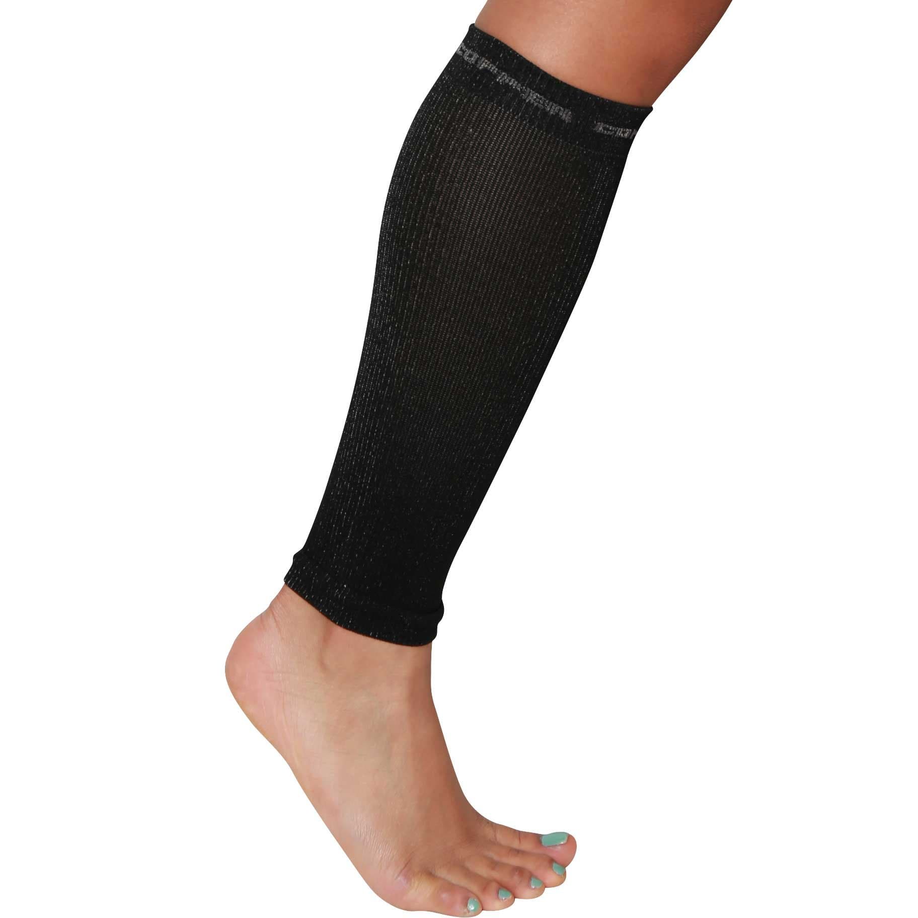 Compression Calf Sleeve with Copper - Shin Splint Sleeve, Running Compression Sleeve, Calf Support Sleeve, Shin Splint Relief (Single Sleeve)