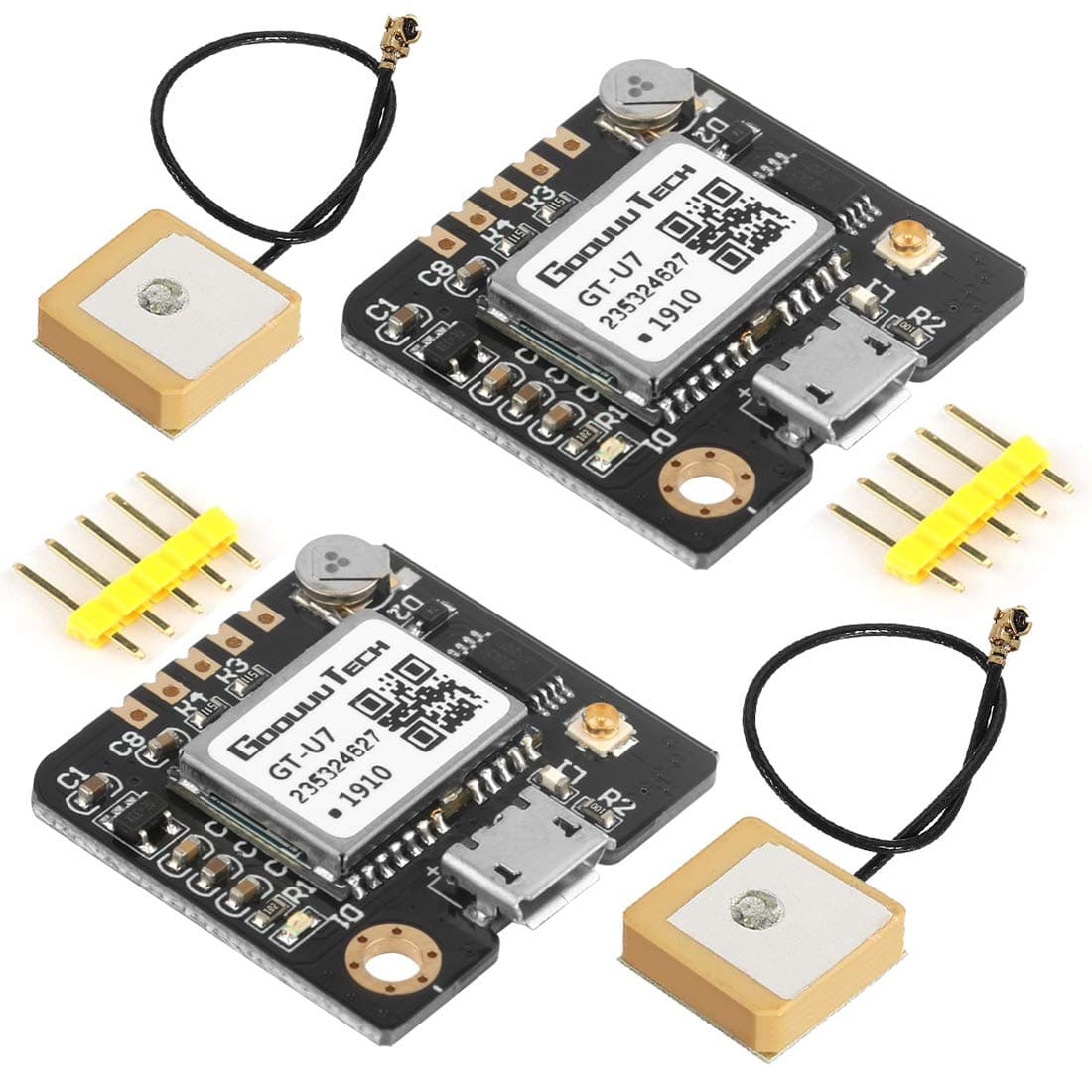 Doudou 2pcs GT-U7 GPS Module, High Sensitivity, Low Power Consumption, Compatible with NEO-6M, STM32, Suitable for Vehicles