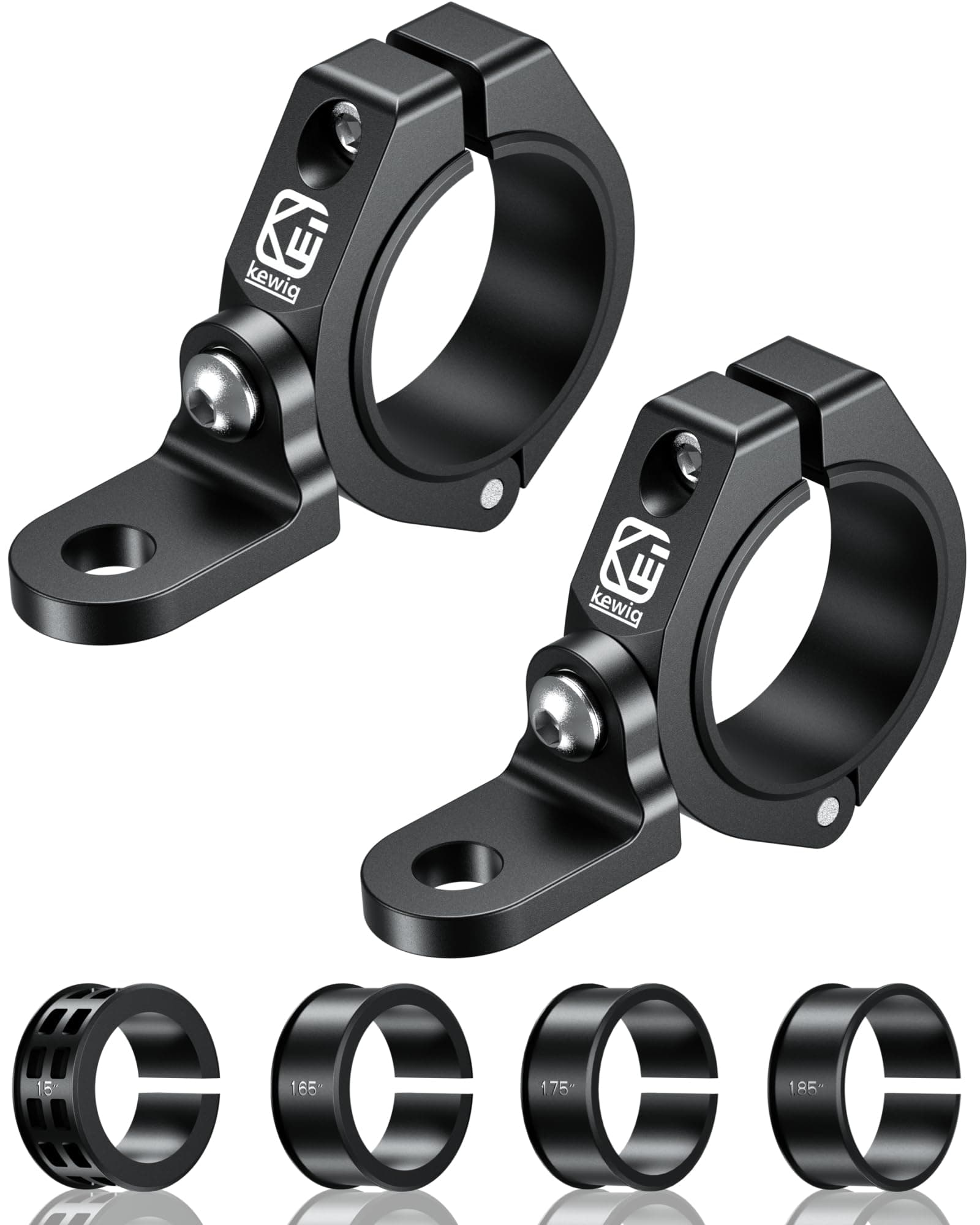 2PCS UTV Whip Light Mount, Solid Aluminum Alloy Whip Flag Mounts, Off-Road LED Light Bar Mounting Bracket, 360° Adjustable Roll Bar Clamp Holder Fit 1.5''/1.65'' /1.75''/1.85''/2'' Roll Cage