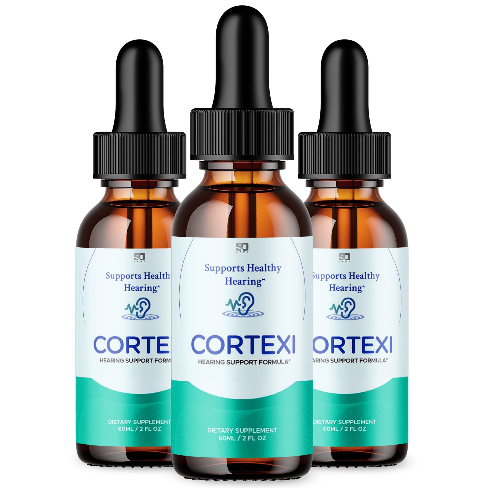 Cortexi Hearing Support Drops - Helps with Eardrum Health, Promotes Auditory Clarity, Supports Healthy Hearing, & 20/20 Hearing - Cortexi Hearing Support Supplement (3 Pack), 3.0 Fl Oz