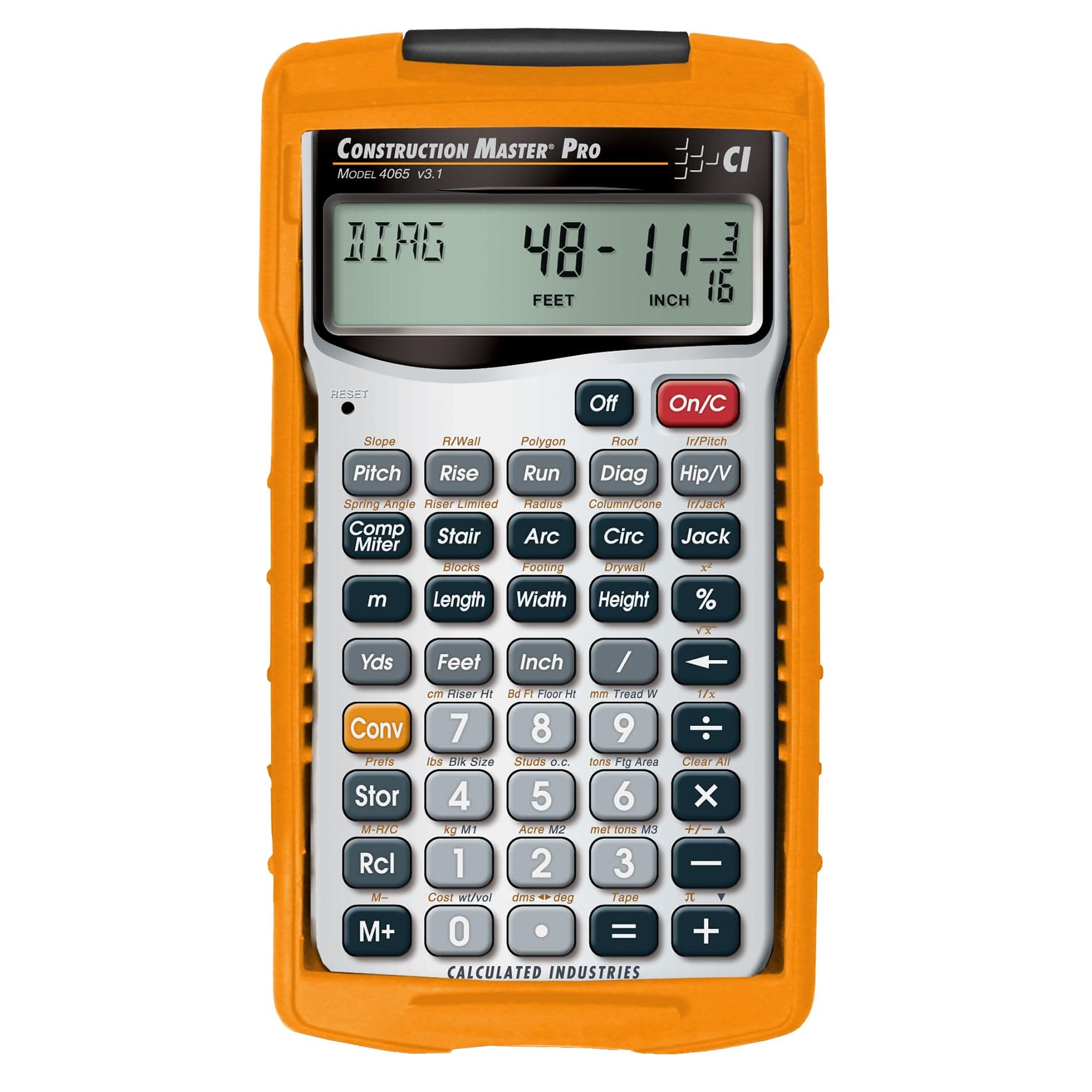 4065 Construction Master Pro Advanced Construction Math Feet-inch-Fraction Calculator for Contractors, Estimators, Builders, Framers, Remodelers, Renovators and Carpenters