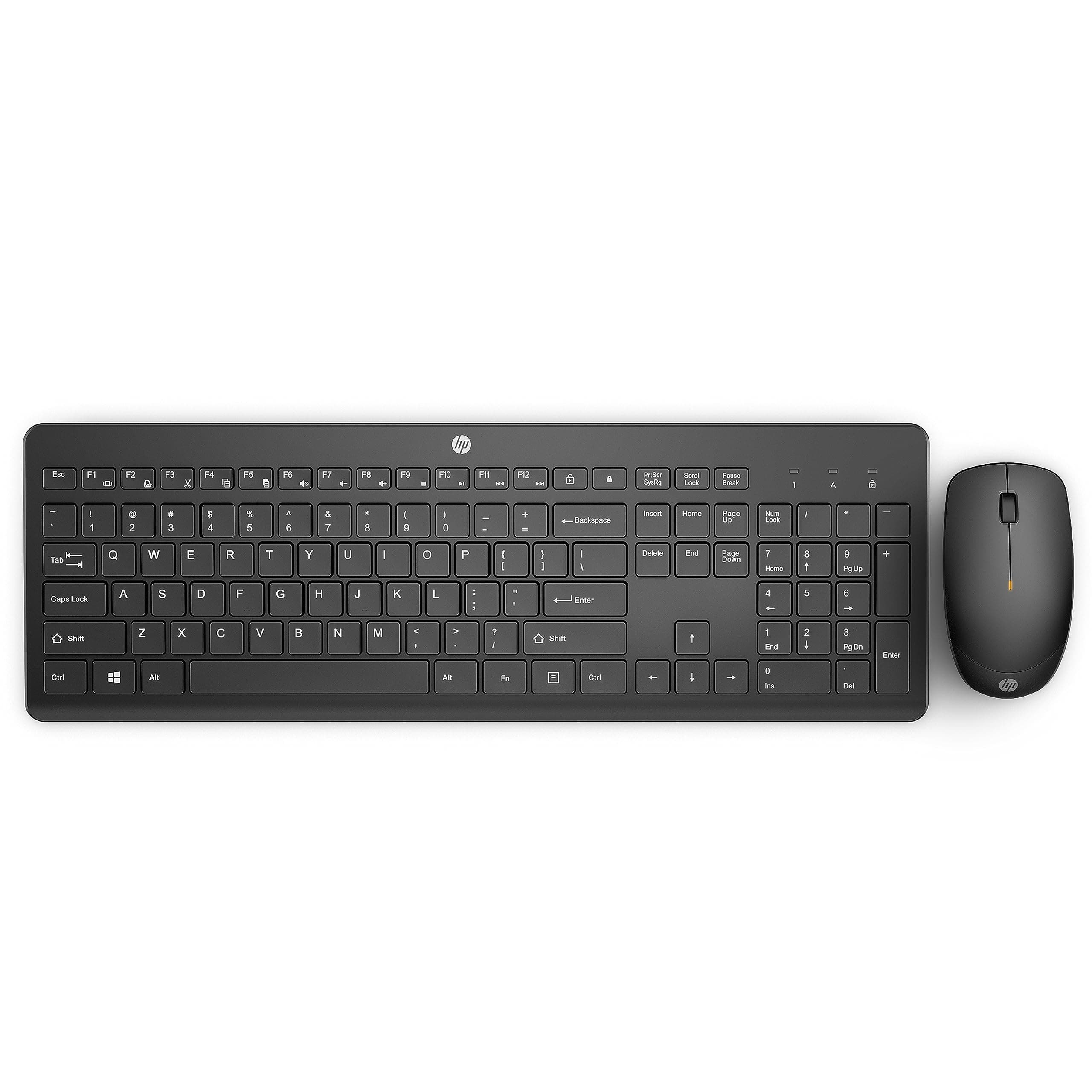 HP 230 Wireless Mouse and Keyboard Combo - 2.4GHz Wireless Connection - Long Battery Life - Durable & Low-Noise Design - Windows & Mac OS - Adjustable 1600 DPI - Numeric Keypad (18H24AA#ABA)