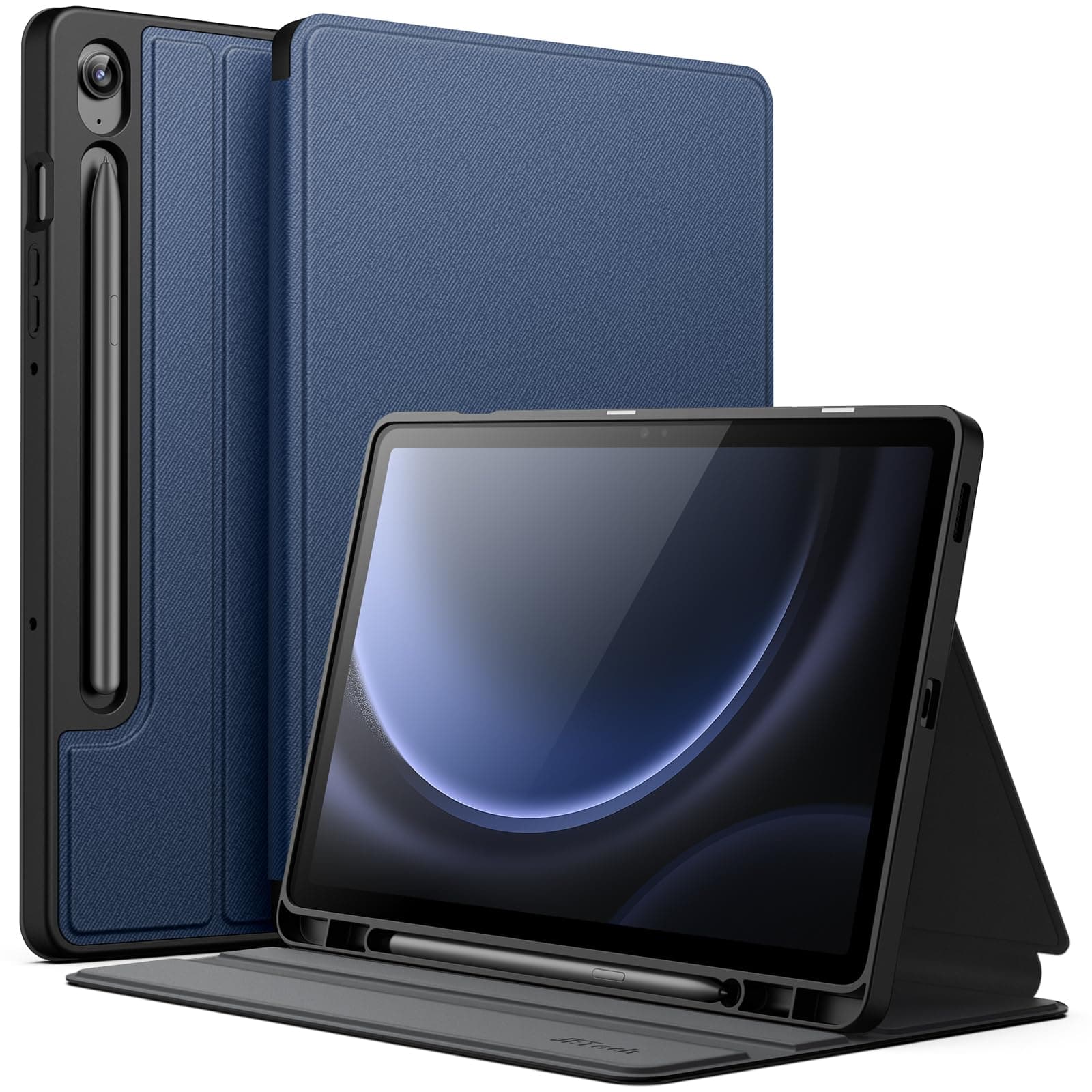 JETech Case for Samsung Galaxy Tab S10 Lite / S10 FE / S9 FE 10.9-Inch with S Pen Holder, Slim Folio Stand Protective Tablet Cover, Multi-Angle Viewing (Navy Blue)