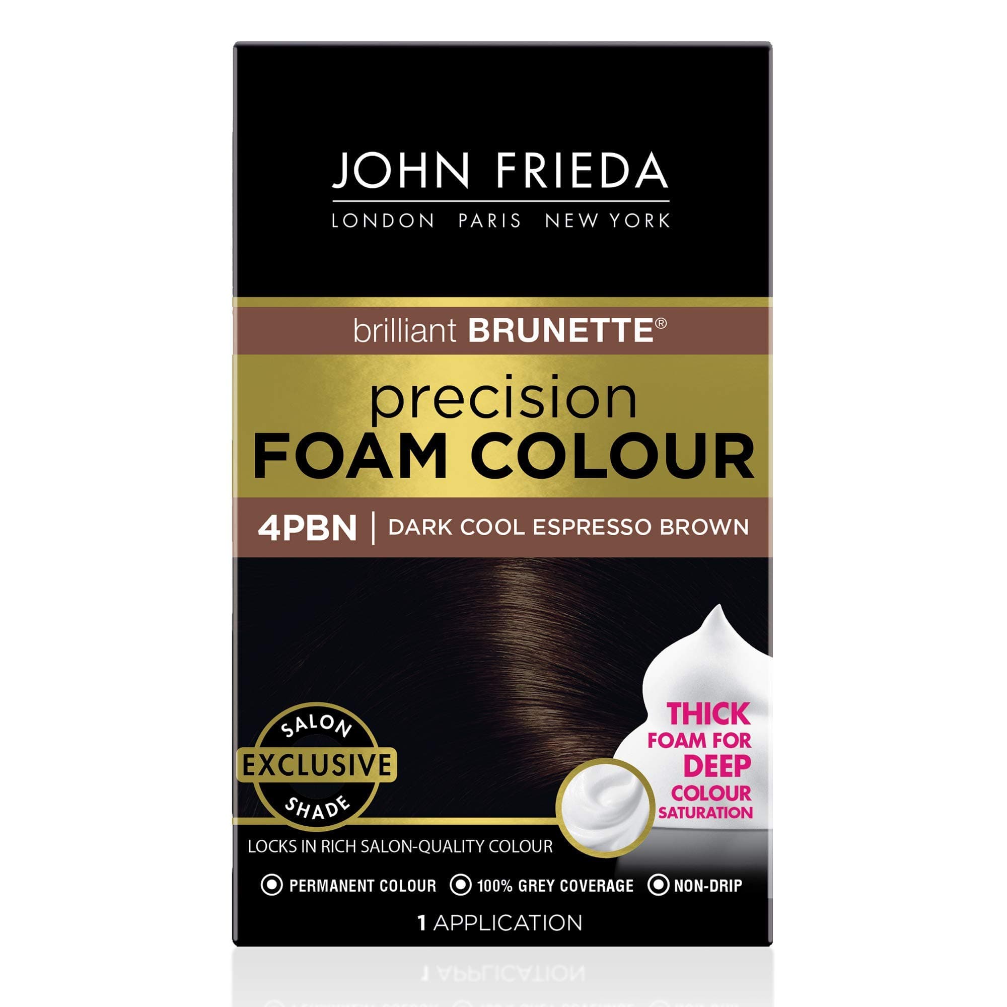 Precision Foam Colour, Dark Cool Espresso Brown, Full-Coverage Hair Color Kit, Anti-Fade Gray Coverage, Deep Color Saturation Hair Dye, 1 Application