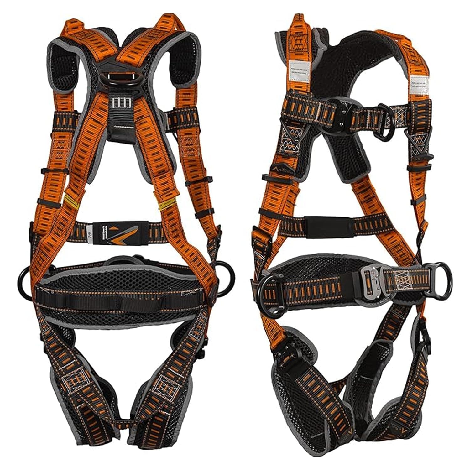 Malta Dynamics Razorback Elite MAXX - Safety Harness and Fall Protection Kit with Sewn in Lumbar Support Belt and Built-in Rescue Handles for Fall Arrest, OSHA & ANSI Compliant (Small-Medium)