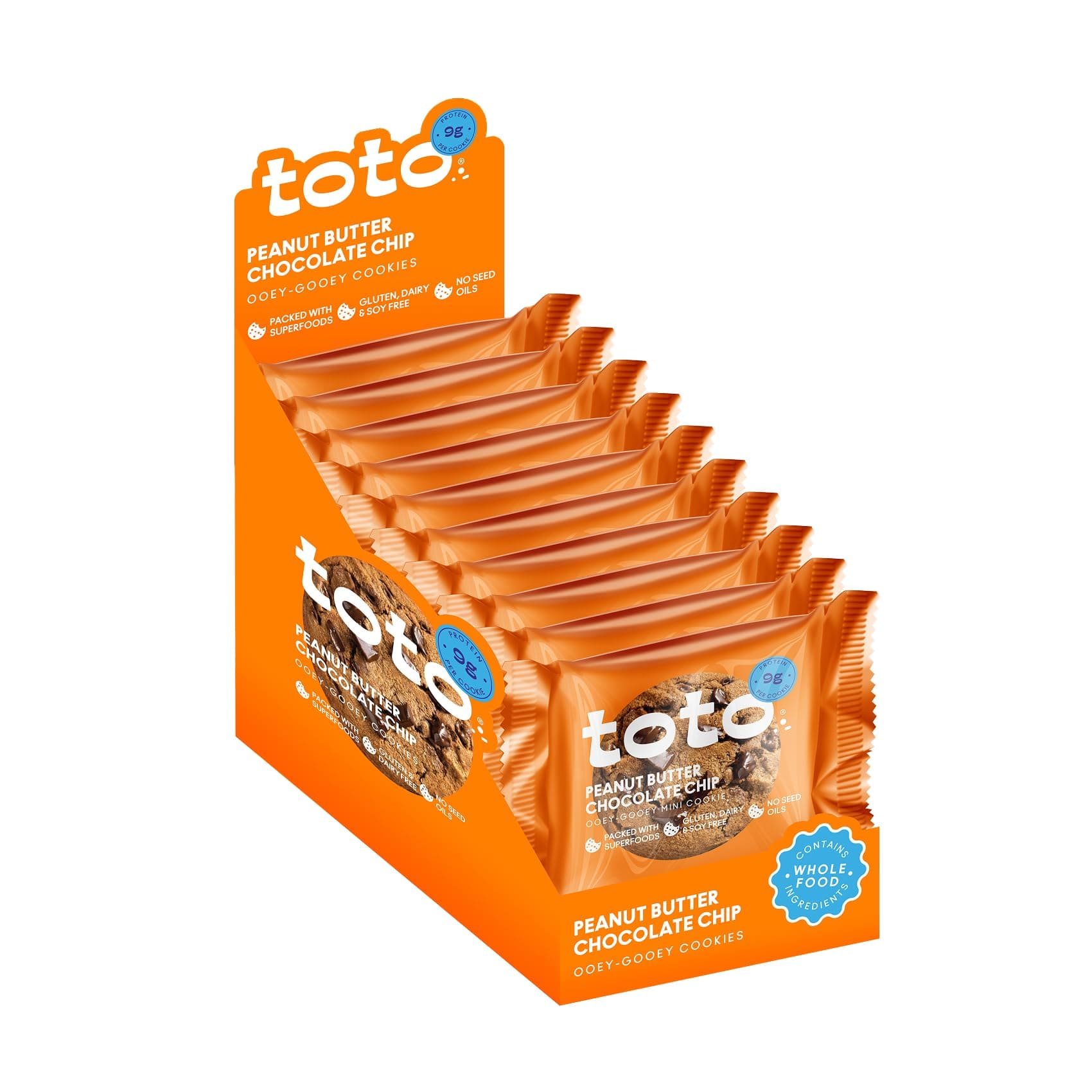 - Soft-Baked: Peanut Butter Chocolate Chip Cookies with Whole Foods & Superfoods | Vegan, Gluten-Free, 9g Plant-Based Protein, No Artificial Sweeteners | 10 Individually Wrapped Cookies