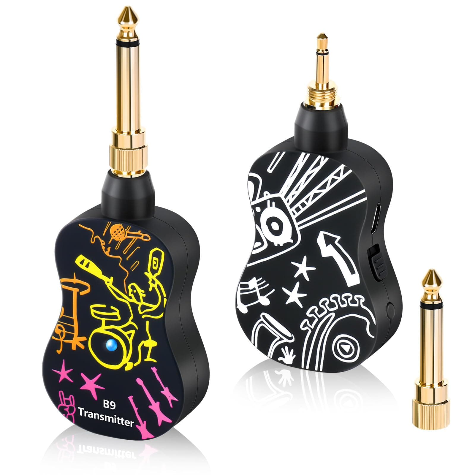 B9 Wireless Guitar Transmitter Receiver System 2.4GHz Audio Transmitter and Receiver for Electric Guitar Bass Violin Electric Instruments