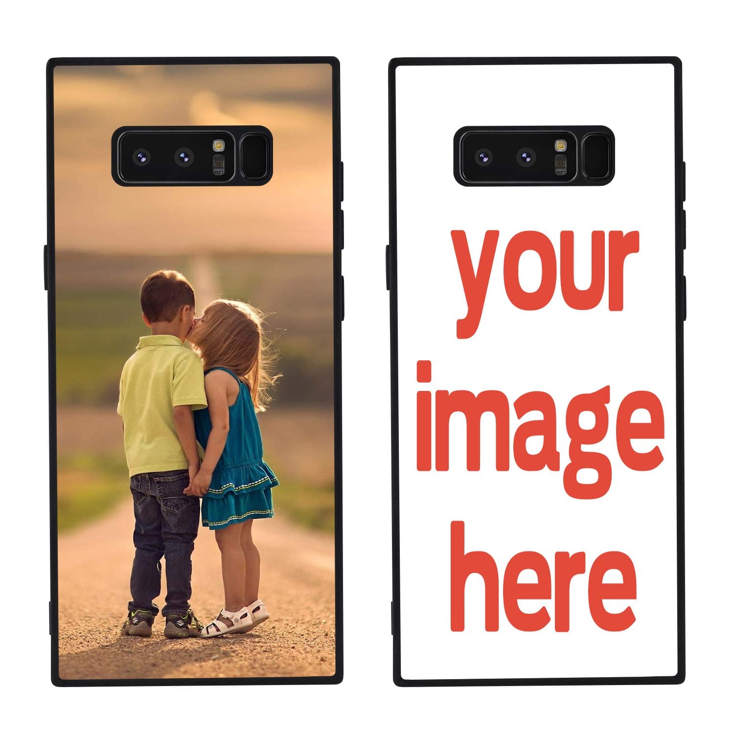 PERRKLD Custom Phone Case for Samsung Galaxy Note 8 Square Edges Protective TPU Bumper Customized Cover Add Your Own Painted Image