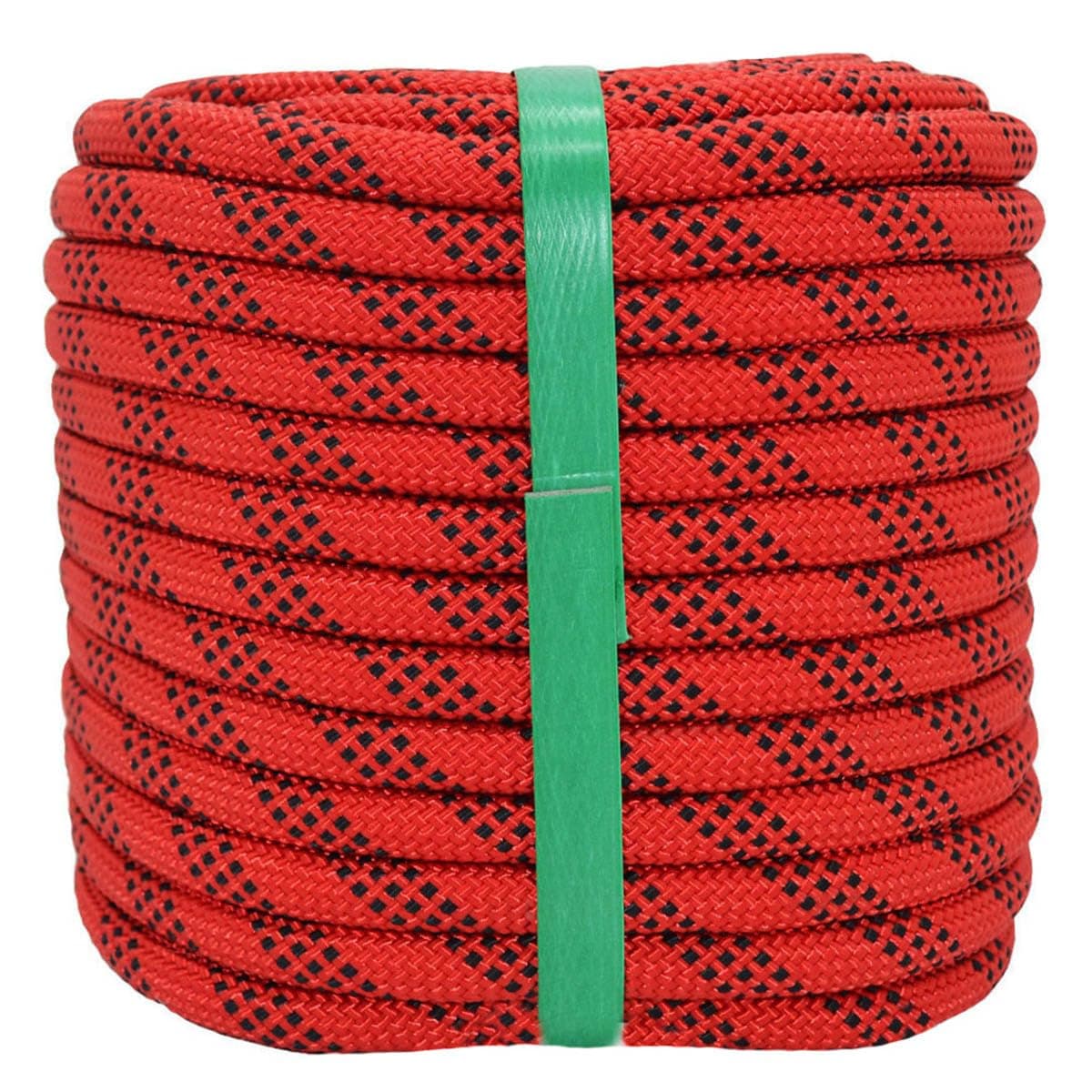 Braided Polyester Arborist Rigging Rope (3/8" X 100') Strong Pulling Rope for Climbing Sailing Gardening Swings,Red/Black