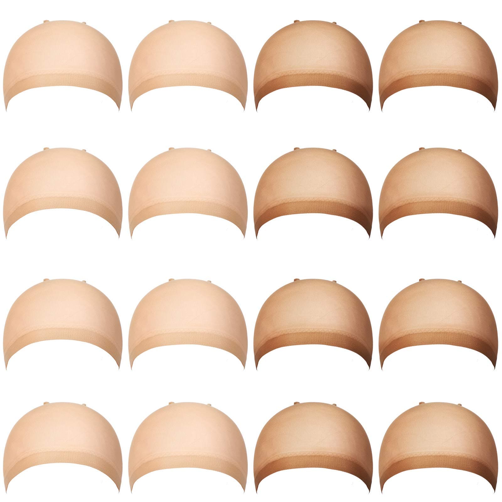 Chuangdi 100 Pcs Elastic Medium Nude Wig Caps Stretchy Nylon Stocking Caps for Women Cosplay(Beige and Natural Nude)