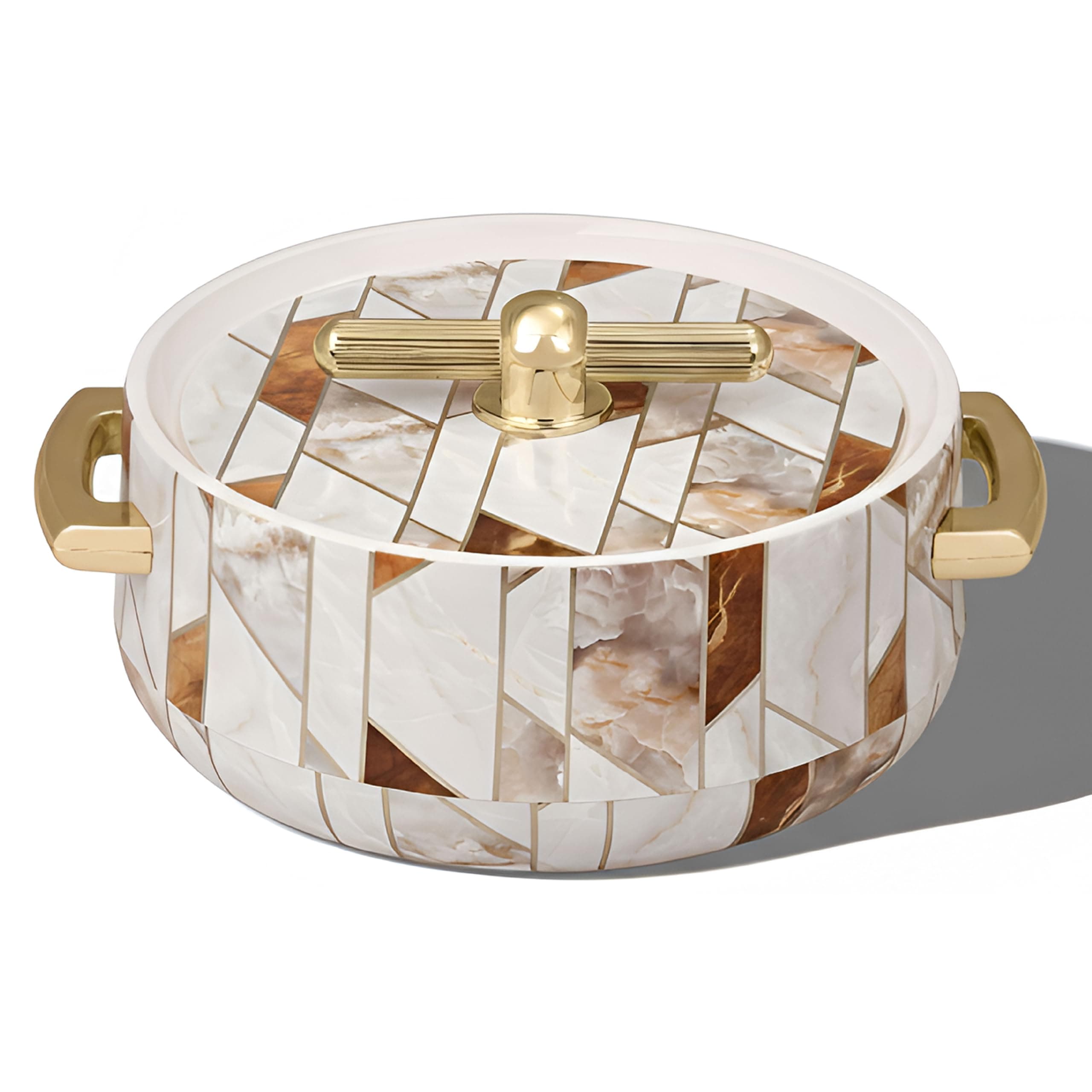 Selvel Elegance 1700ml Casserole | Advanced PU Insulation | Elegant Design Insulation|Keeps Food hot & Fresh for Long Hours|Chapati, Roti, Biryani and More (Ceramica White 1200)