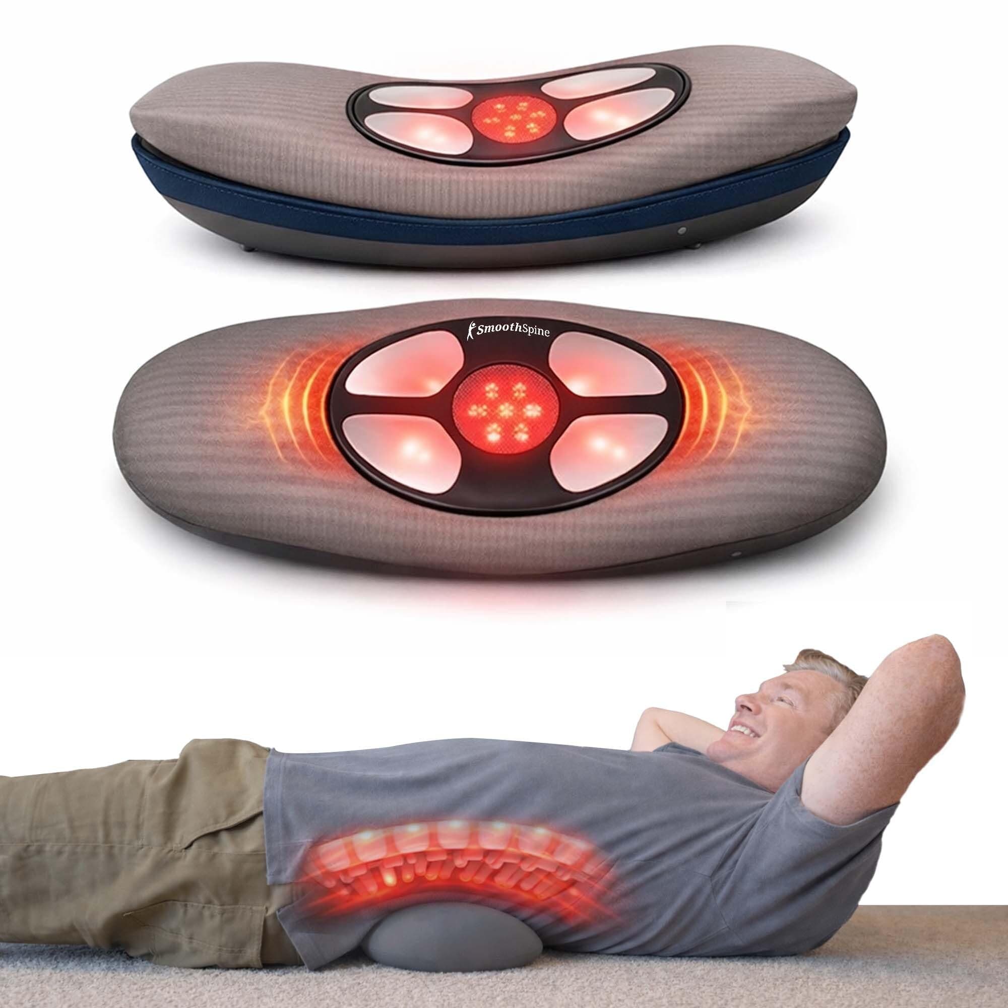 SmoothSpine Multi Therapy Pro - Back Massager Comfort Device with Heat, Massage, Air Traction, EMS & Red Light-Therapy - At-Home Relaxation & Support for Lower Back