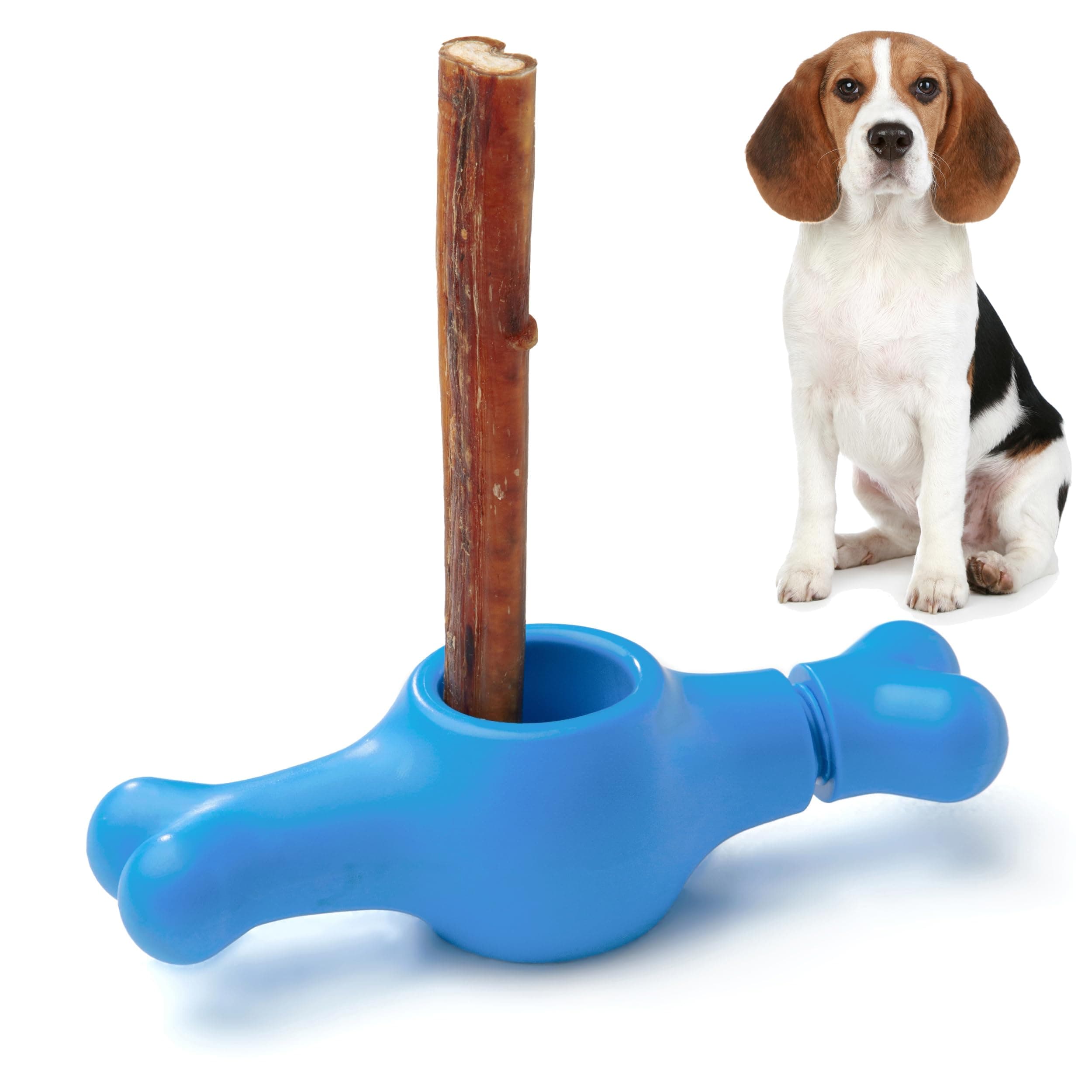 Interactive Bully Stick Holder for Dogs, Prevent Chocking Safety Device, Long Enough Screw to Lock, Seesaw Shape(Medium)