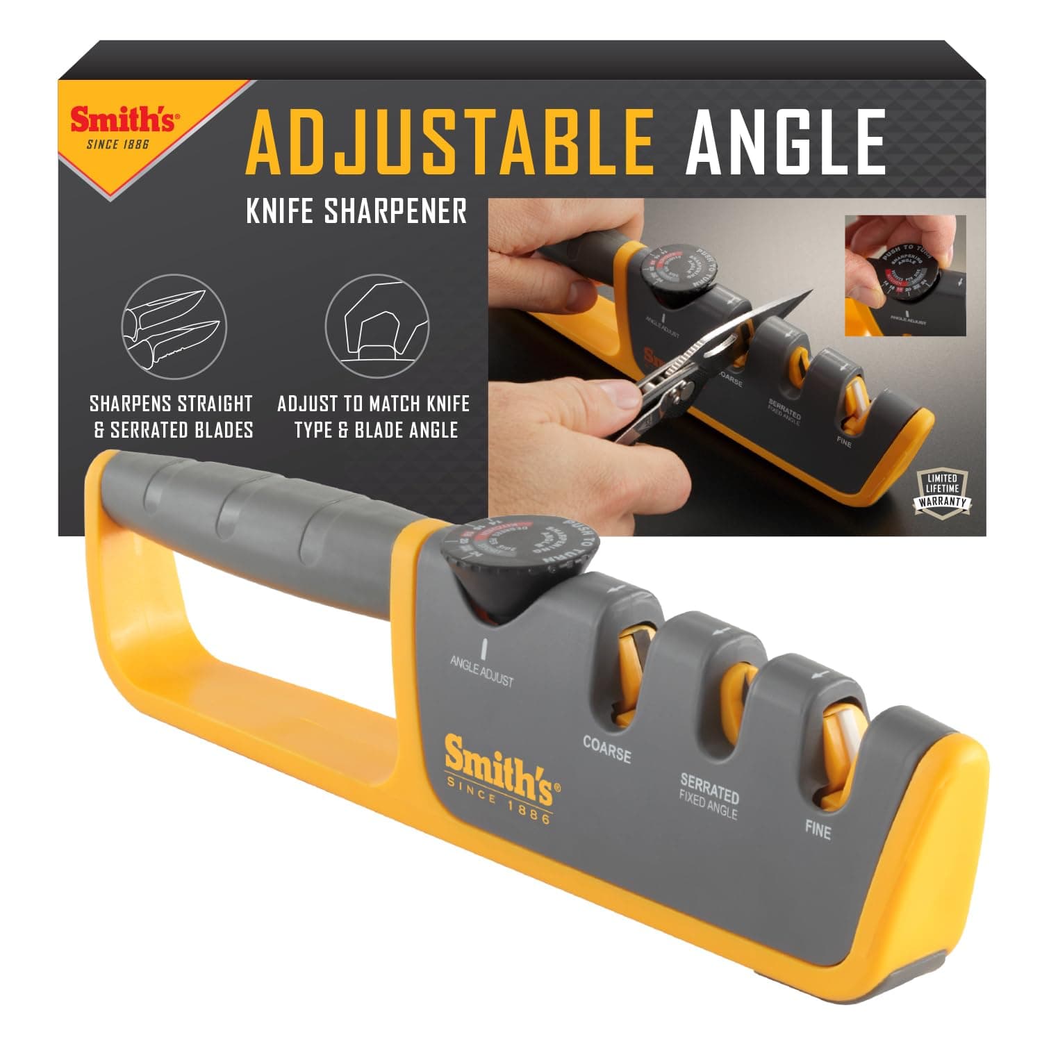 50264 Adjustable Manual Knife Sharpener Grey/Yellow