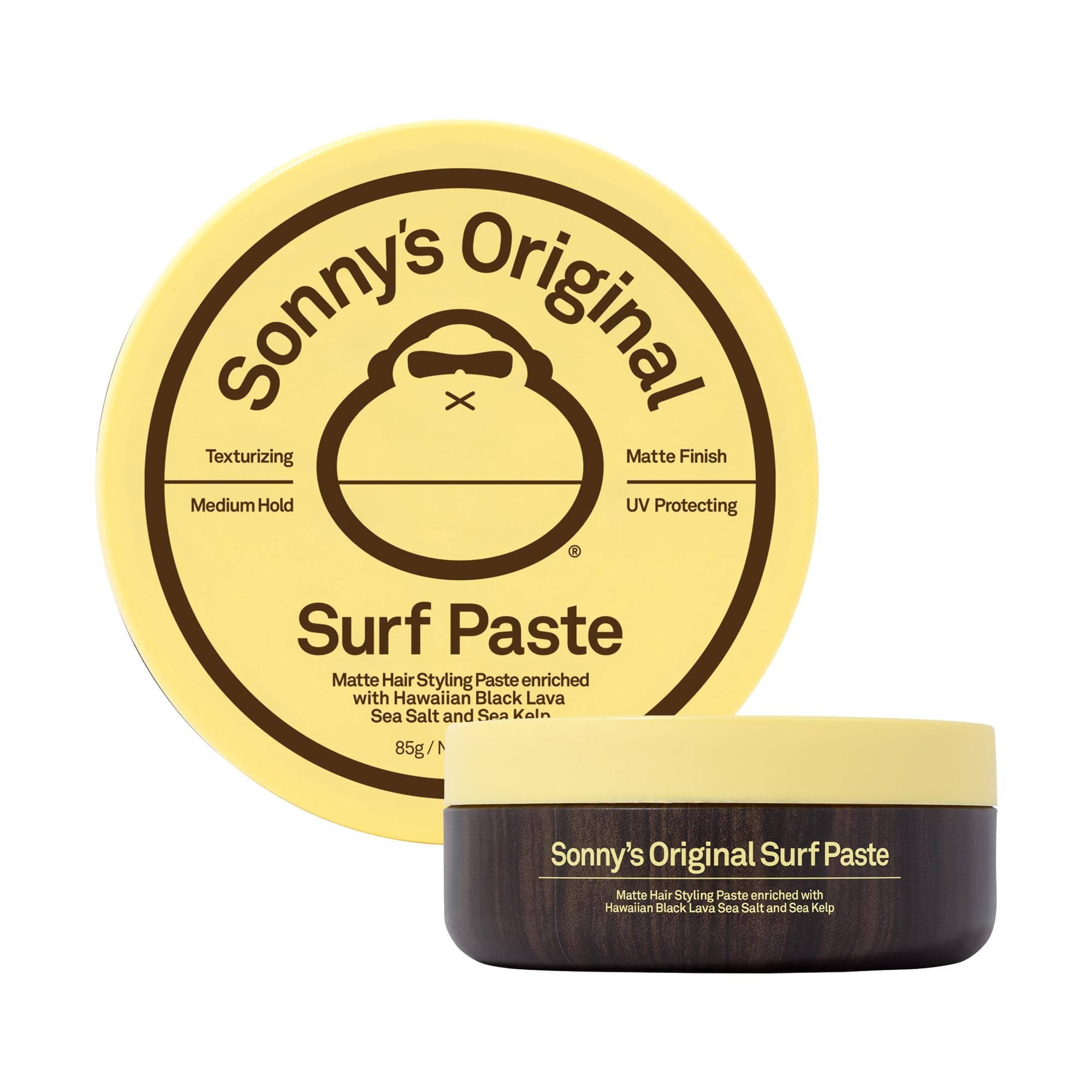 Sun Bum Sonny's Original Surf Paste, Texturizing Hair Styling Paste, Matte Finish, Medium Hold, Vegan, Dye Free, Cruelty Free, UV Protection, 3 oz, 1 Count