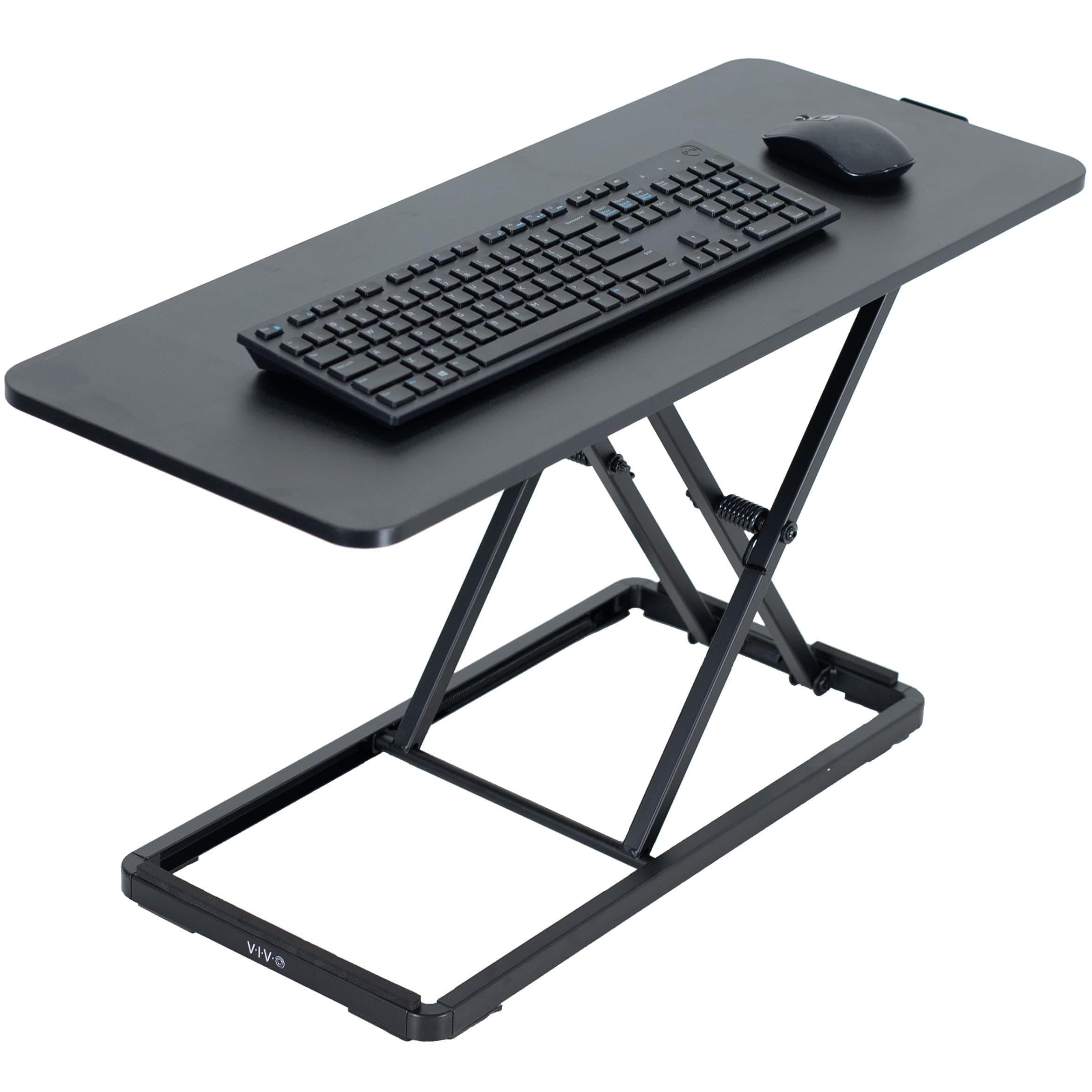 VIVO Single Top 30 inch Scissors Lift Keyboard and Mouse Riser, Height Adjustable Laptop Desk, For Ergonomic Sit Stand Workstations, Black, DESK-V030A