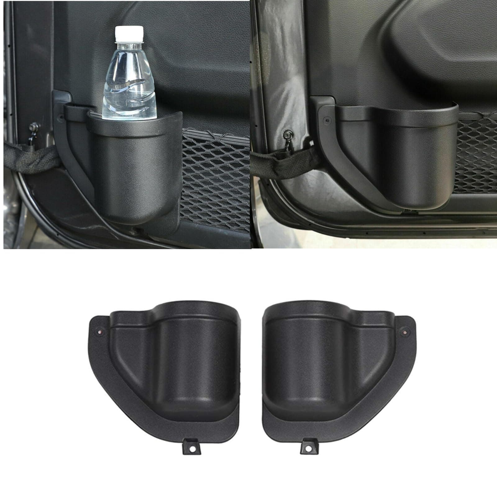 Door Side Insert Organizer Box, Door Pockets Storage Organizer Front Door Net Pockets Tray Interior Accessories Compatible with 2018-2023 Jeep Wrangler JL JLU& 2020 2021 2022 2023 Jeep Gladiator JT