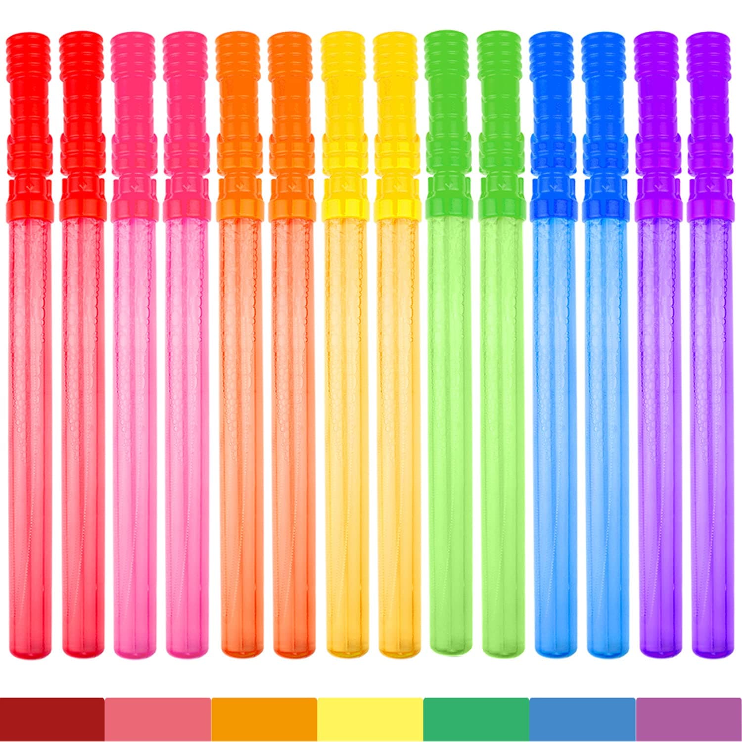 Bubble Wand, 14" Big Bubble Wand Set(14 Pack 7 Colour)