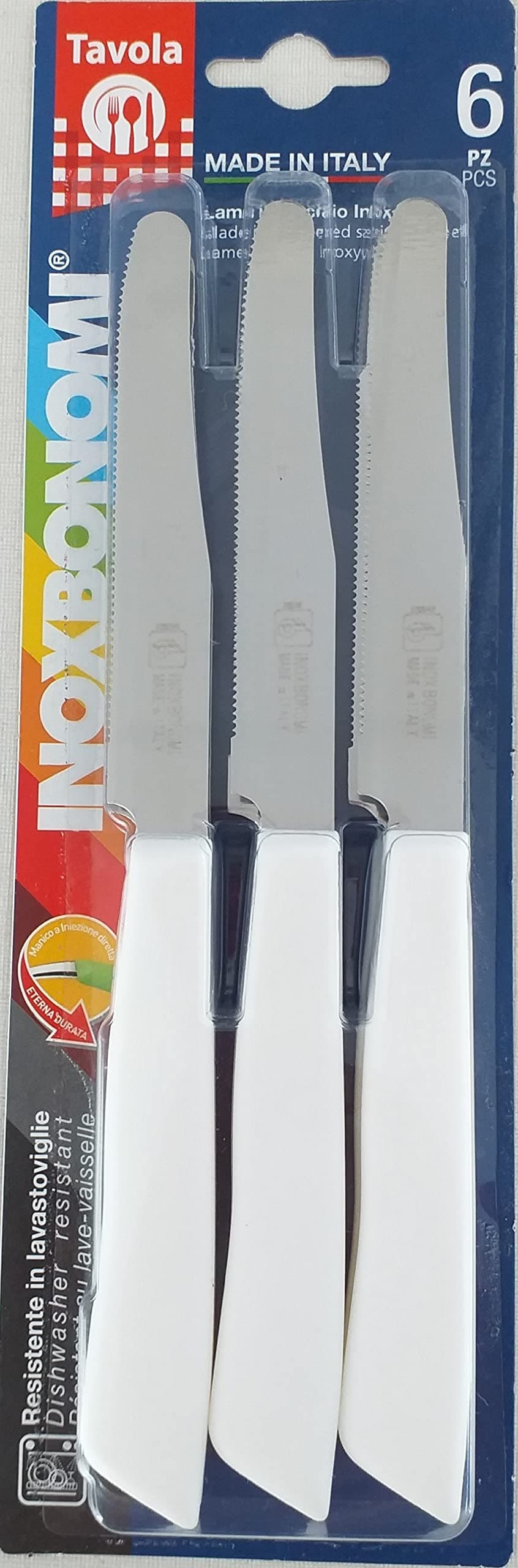 INOXBONOMI Italian Knives 6 Pack (White)