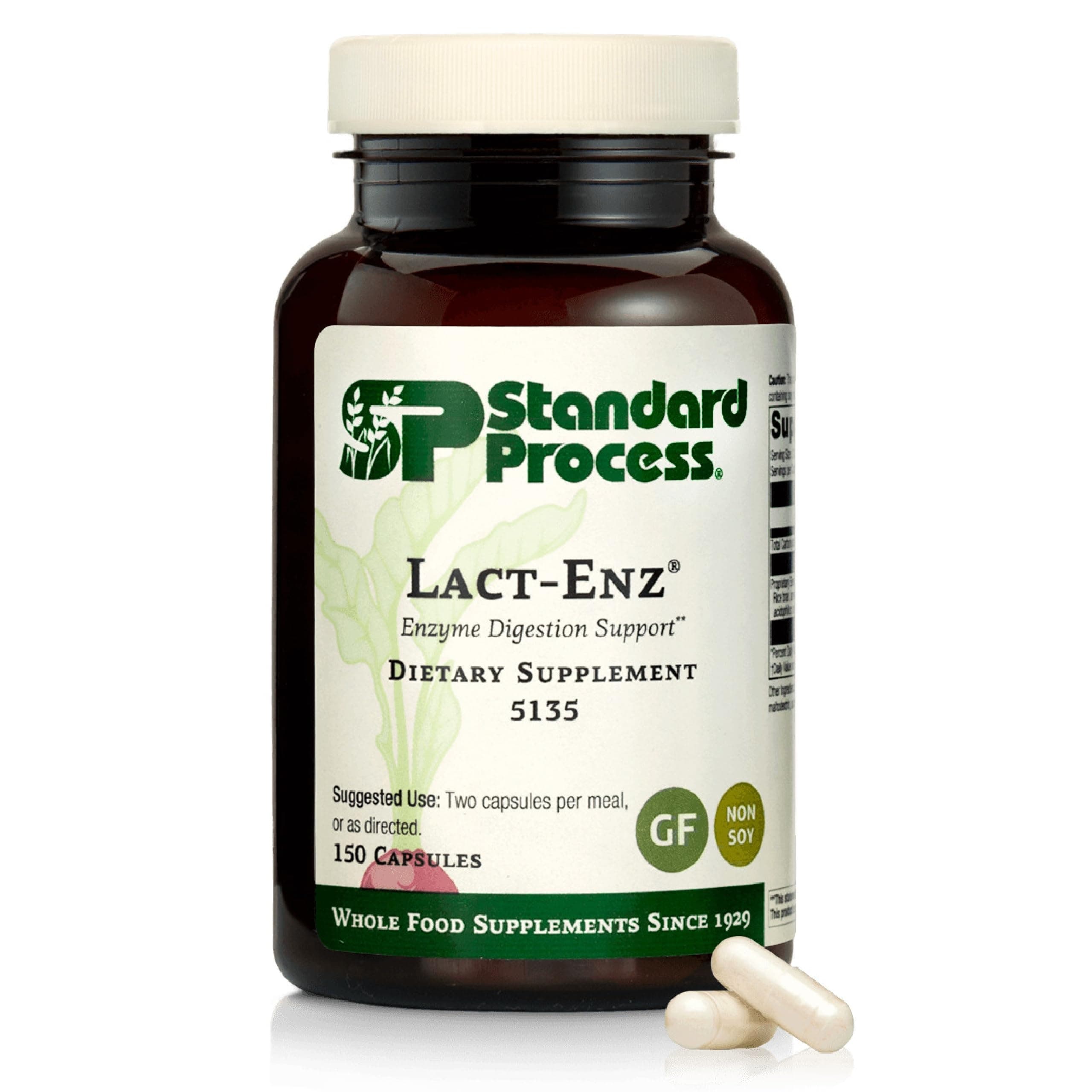 Standard Process Lact-ENZ Enzyme Digestion Support - Gluten-Free, Non-Dairy, & Non-Soy - Probiotic Digestive Care - 90 Capsules