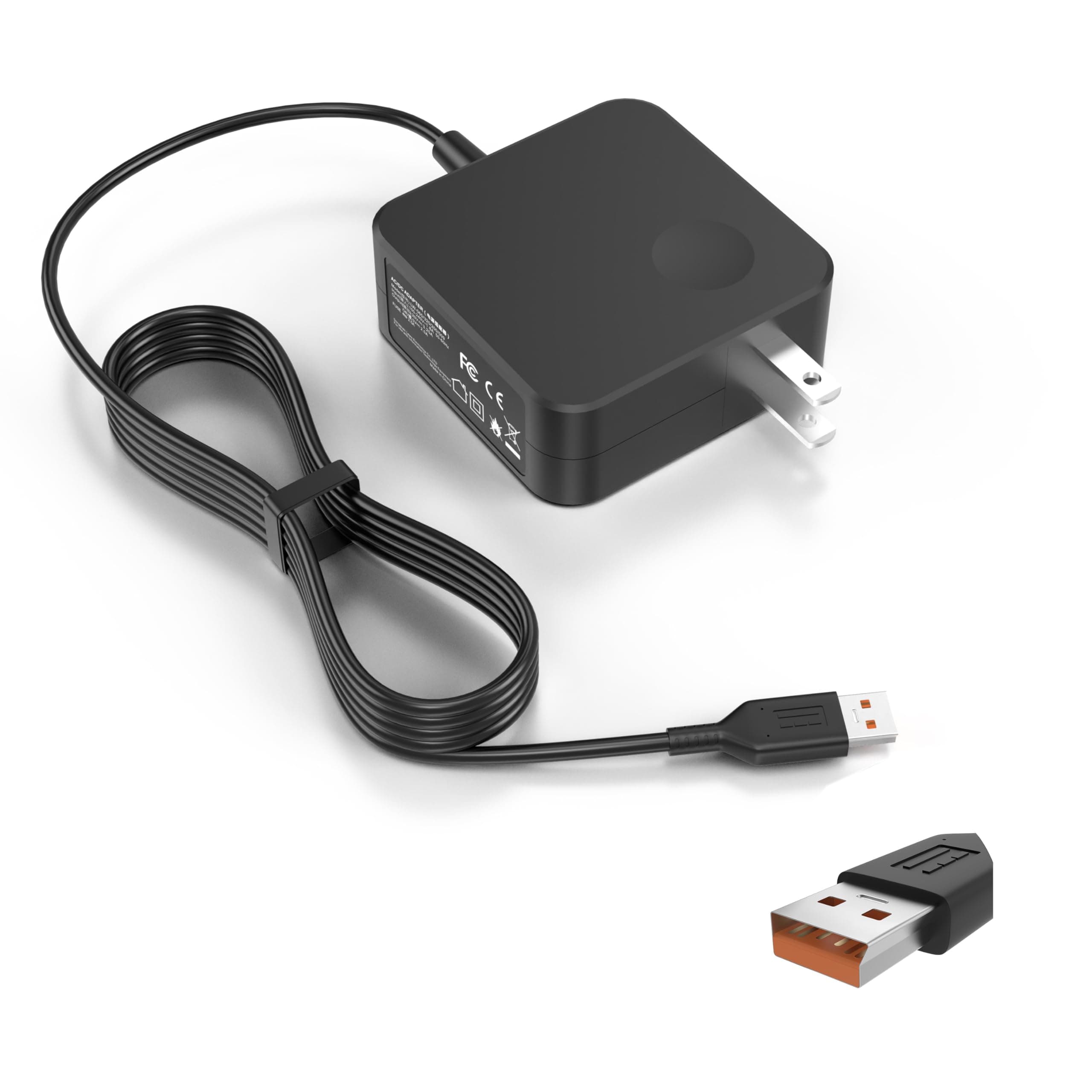 65W 40W 6pin USB Cable (Not Square Tip, Not USB Type C) Charger Adapter for Lenovo Yoga 3 Pro-1370 Yoga 3-1170 Yoga 3-1470 36200563 Yoga 700 700-11ISK 700-14ISK W/USB Cable