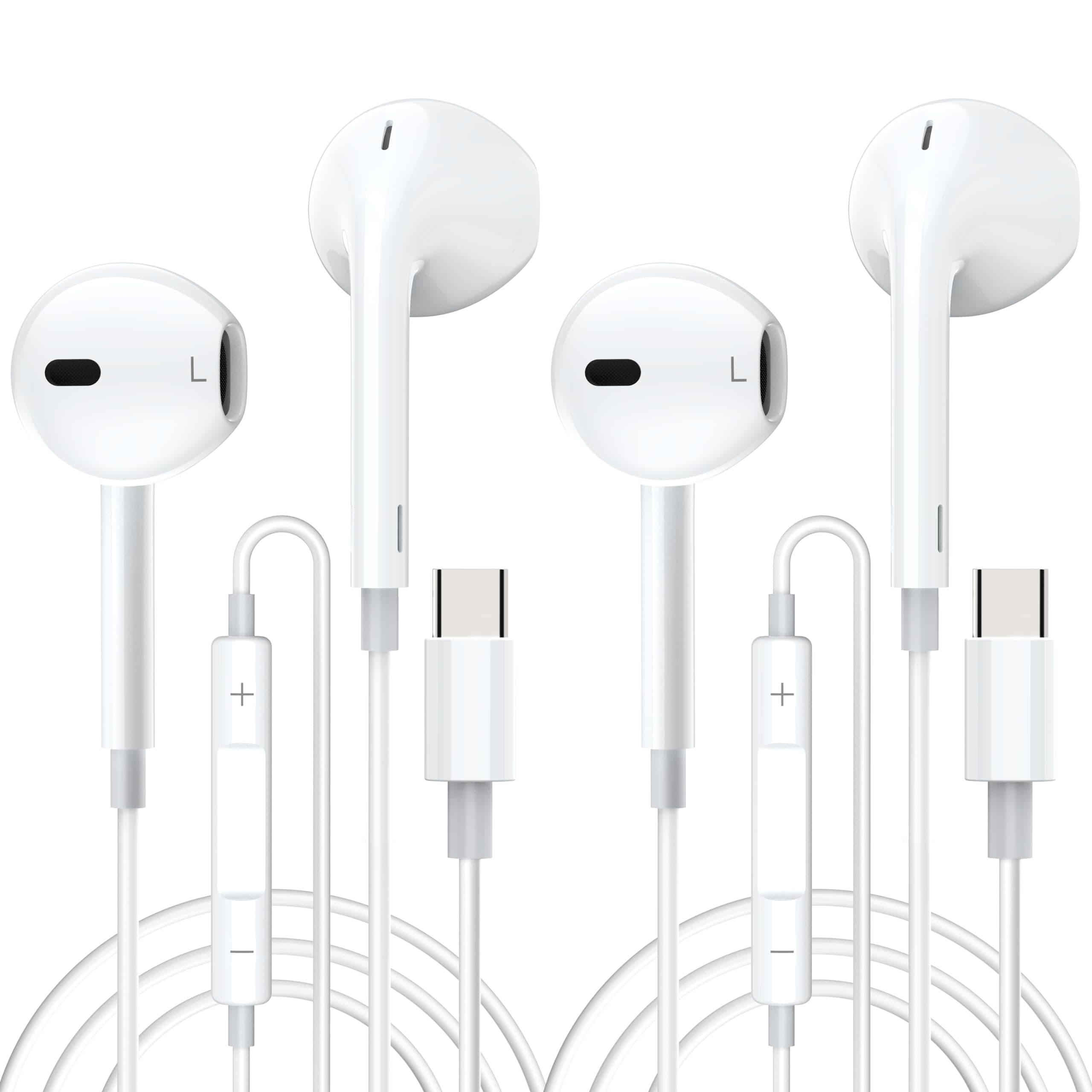 2 Pack USB C Earphone for Samsung, USB C Wired Earphone with Microphone (Hi-Res) and Volume Control Compatible with Samsung Galaxy S23/S22, iPad Pro, Google Pixel, Huawei, Oneplus, LG,Xiao-mi etc.