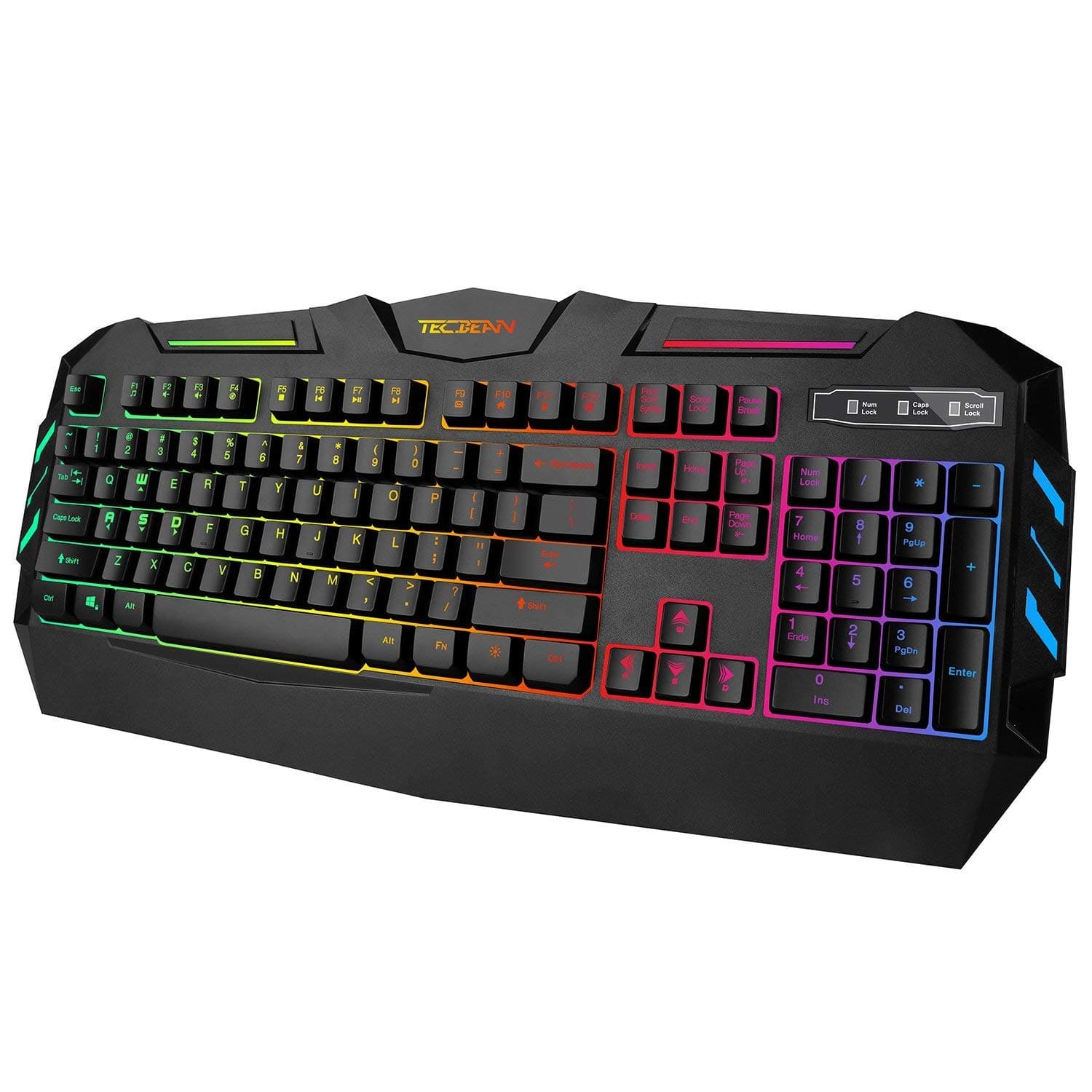 TEC.Bean Rainbow LED Backlit Wired Office Gaming Keyboard