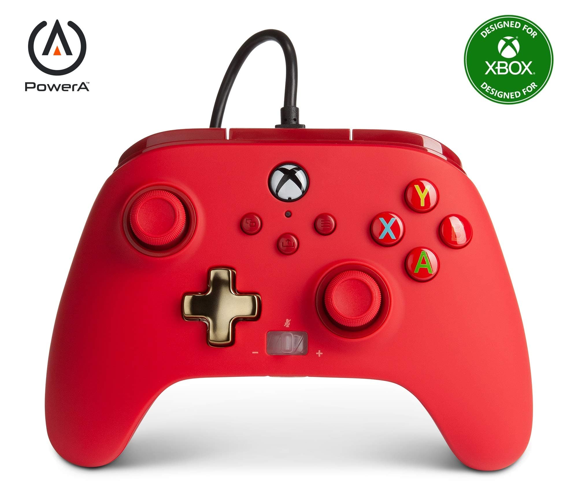 PowerA Enhanced Wired Gaming Controller for Xbox Series X/S, Xbox One, PC, Windows 10/11, Red (Officially Licensed)