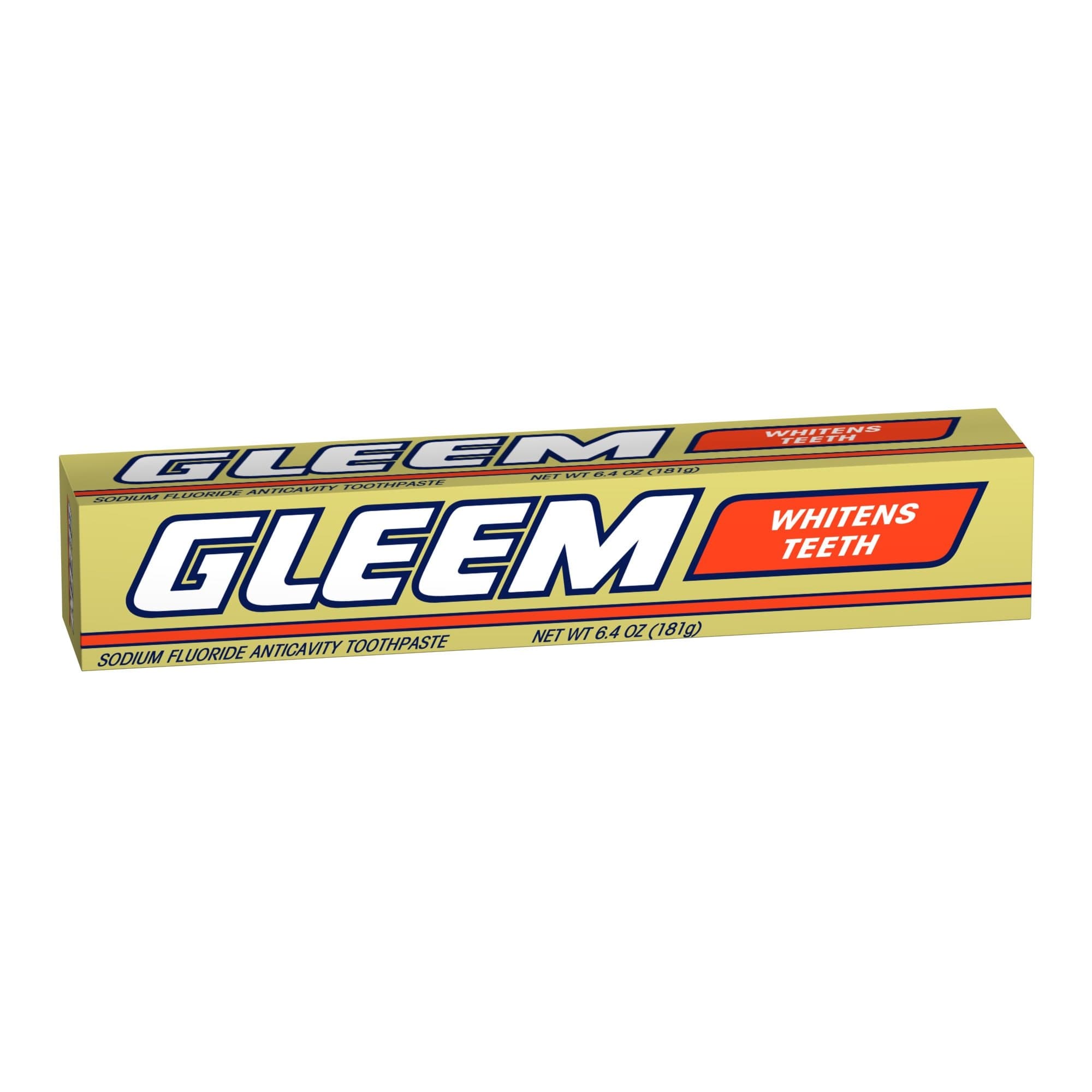 Gleem Sodium Fluoride Anticavity Toothpaste, 6.4-Ounce Tubes (Pack of 12)