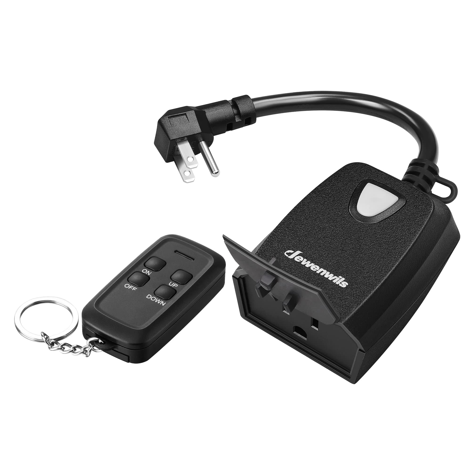 DEWENWILS Outdoor Dimmer for String Lights, Remote Dimmer Switch, Weatherproof Dimmer Plug, 100FT Range, Compatible with Dimmable LED/Tungsten Bulbs