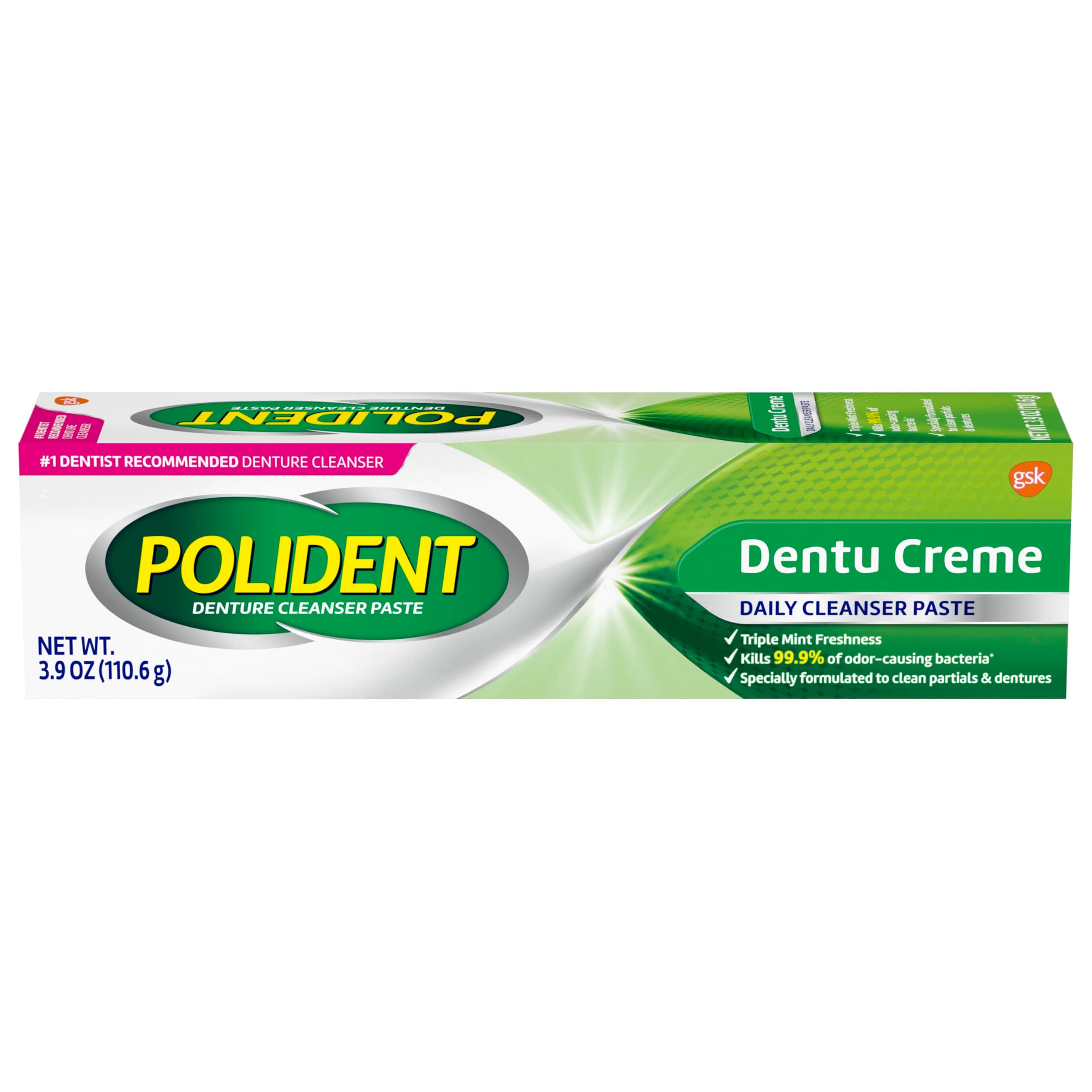 Polident Triple Mint Fresh Paste for Denture Cleaning, 3.9 ounces