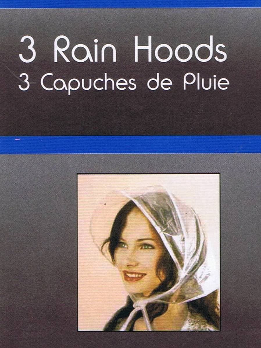 CLEAR PLASTIC RAIN HOODS 3PACK