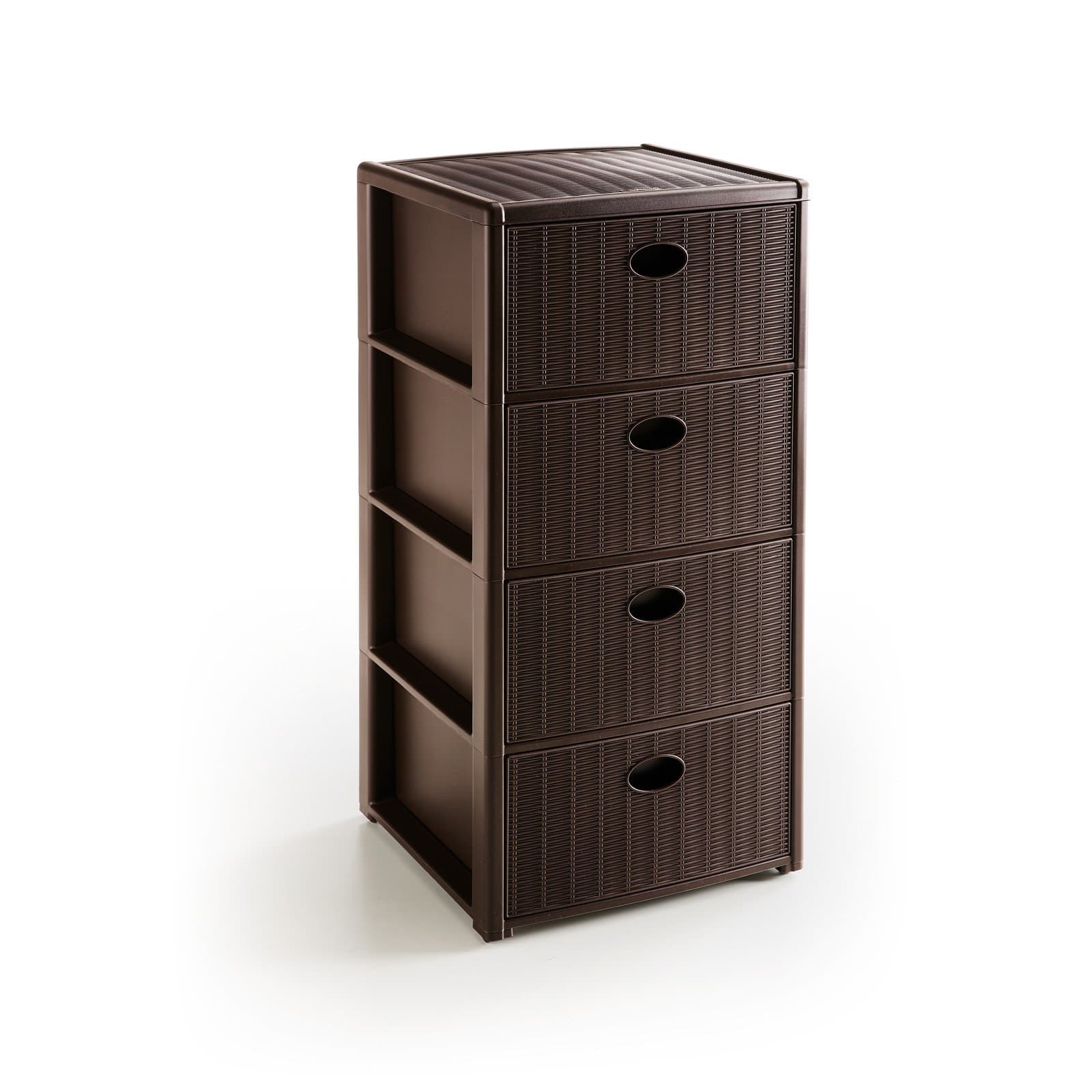 Stefanplast Elegance Drawers Unit, Moka, 40 x 40 x 80 cm