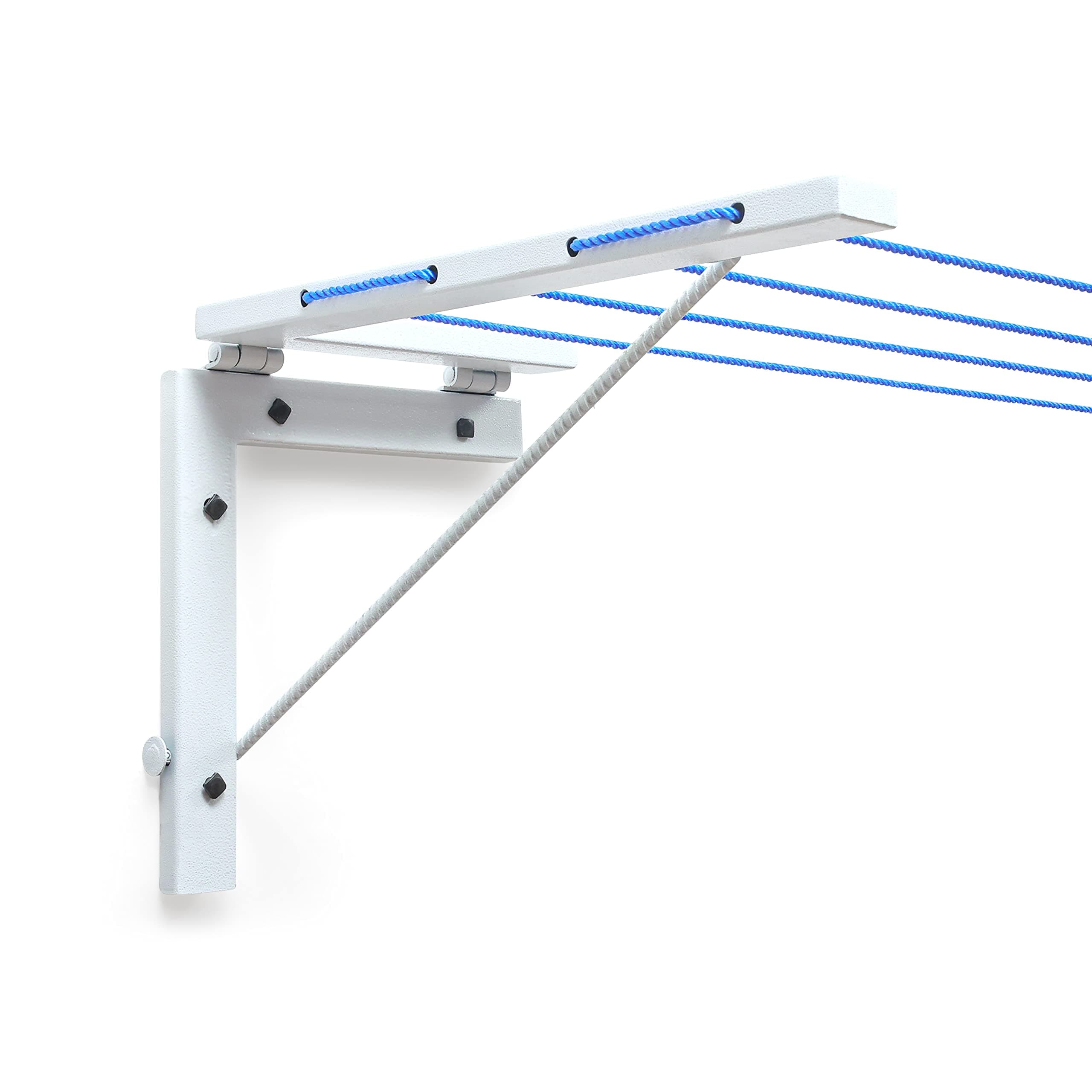 Livzing Foldable Wall Mount Cloth Drying Stand-Wall Stand for Cloth Dress Drying-Cloth Dryer Stand for Balcony-Collapsible Metal Wall Mount Space Saving Cloth Drying Rack-White