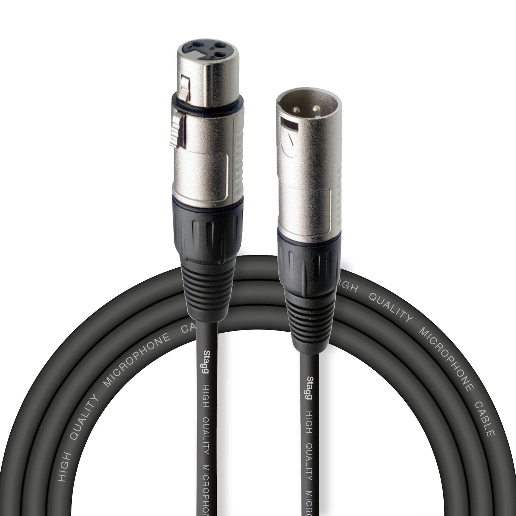 Stagg 3m XLR to XLR Microphone Cable – Balanced 3‑Pin Male to Female Lead with Secure Connectors