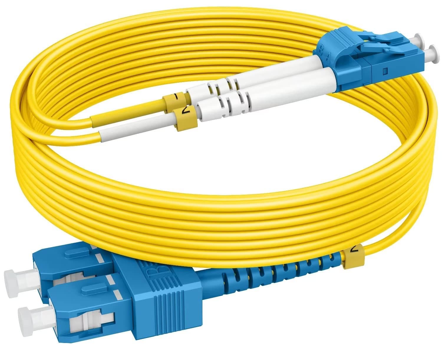 OS2 SC to LC Single Mode Fiber Patch Cables 3m(9.8ft),Options 1m~153m, OS2 Fiber LC to SC Optic Cable 10G SMF LSZH Duplex 9/125μm OD 2.0mm 𝙍𝙖𝙢𝙗𝙤𝘾𝙖𝙗𝙡𝙚𝙨