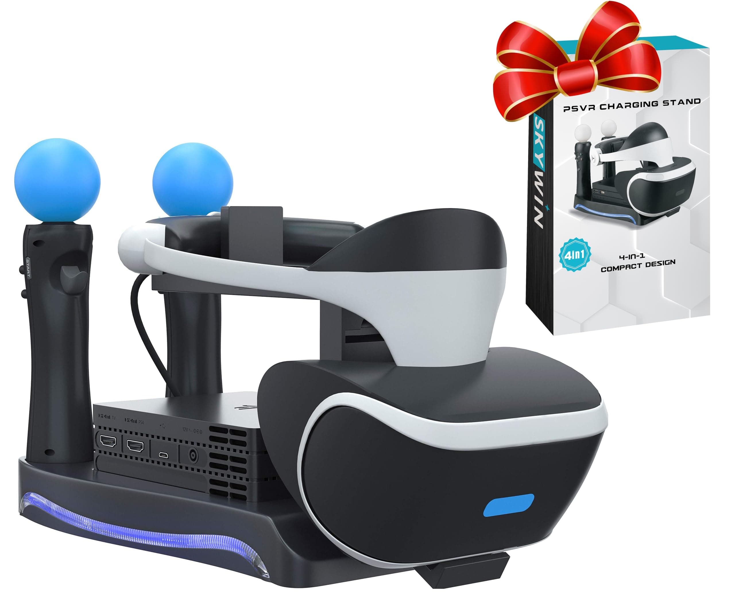 Skywin PSVR Stand for PlayStation VR Headset and Move Controllers – Charging and Display Station, Gift for Christmas, Birthday Gift, Easter Surprise, and Holiday Present Idea for Gamers, Teens & Men