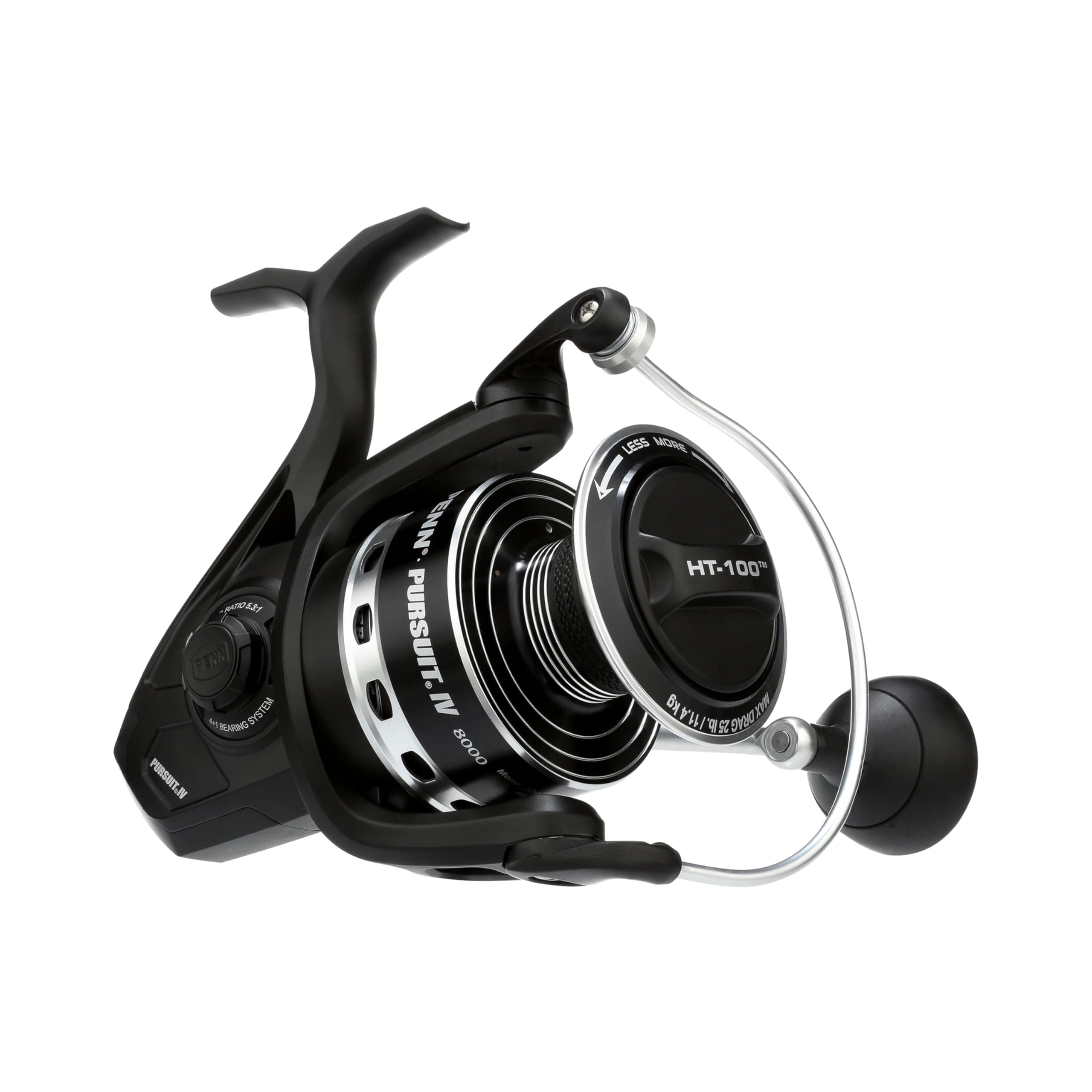 Pursuit IV Saltwater Sea Spinning Reel - Spin Fishing, Jig, Lure Reel for All-Round Use, Boat, Kayak, Shore, Black Silver