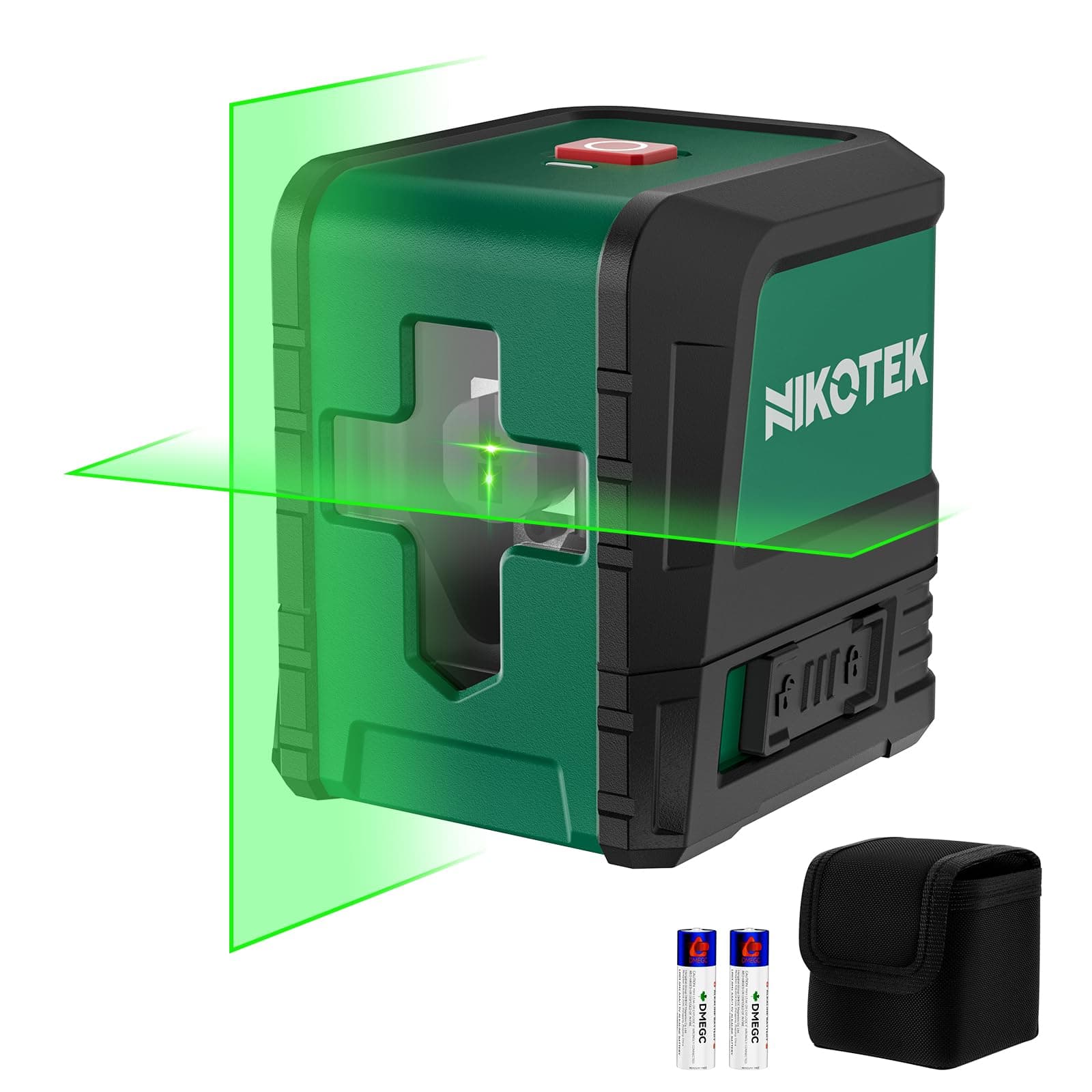 Laser Level, Self-leveling Green Line Laser With Horizontal and Vertical Lines for Construction and Picture Hanging, Battery Included