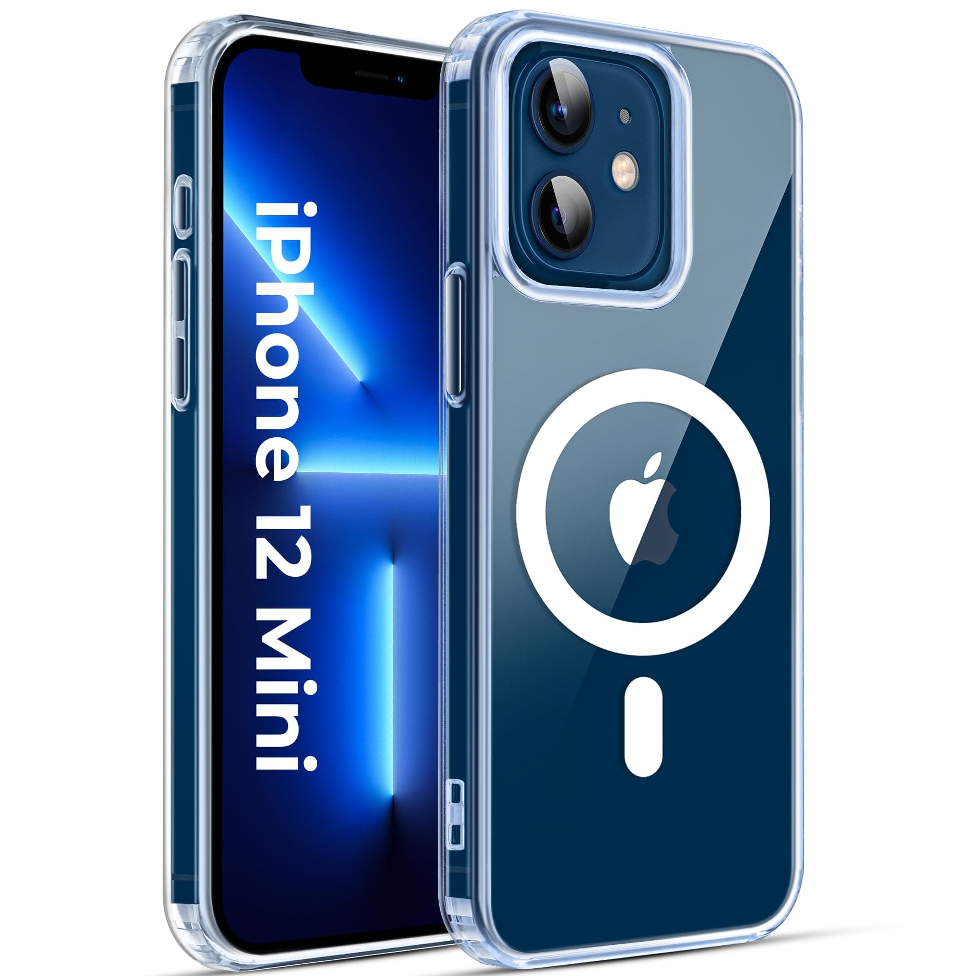 A rtistque Back Cover Case for iPhone 12 Mini Compatible with Mag-Safe | Sleek Hard Crystal ClearBack | Drop & Camera Protection | Shockproof Mobile Case for iPhone 12 Mini (PC & TPU - Transparent)